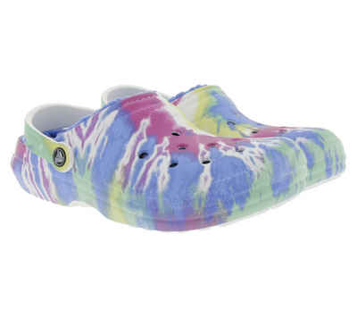 Crocs crocs Classic Lined Tie-Dye Clogs gefütterte Haus-Schuhe mit Dual-Crocs-Comfort Pantoffeln Bunt Clog