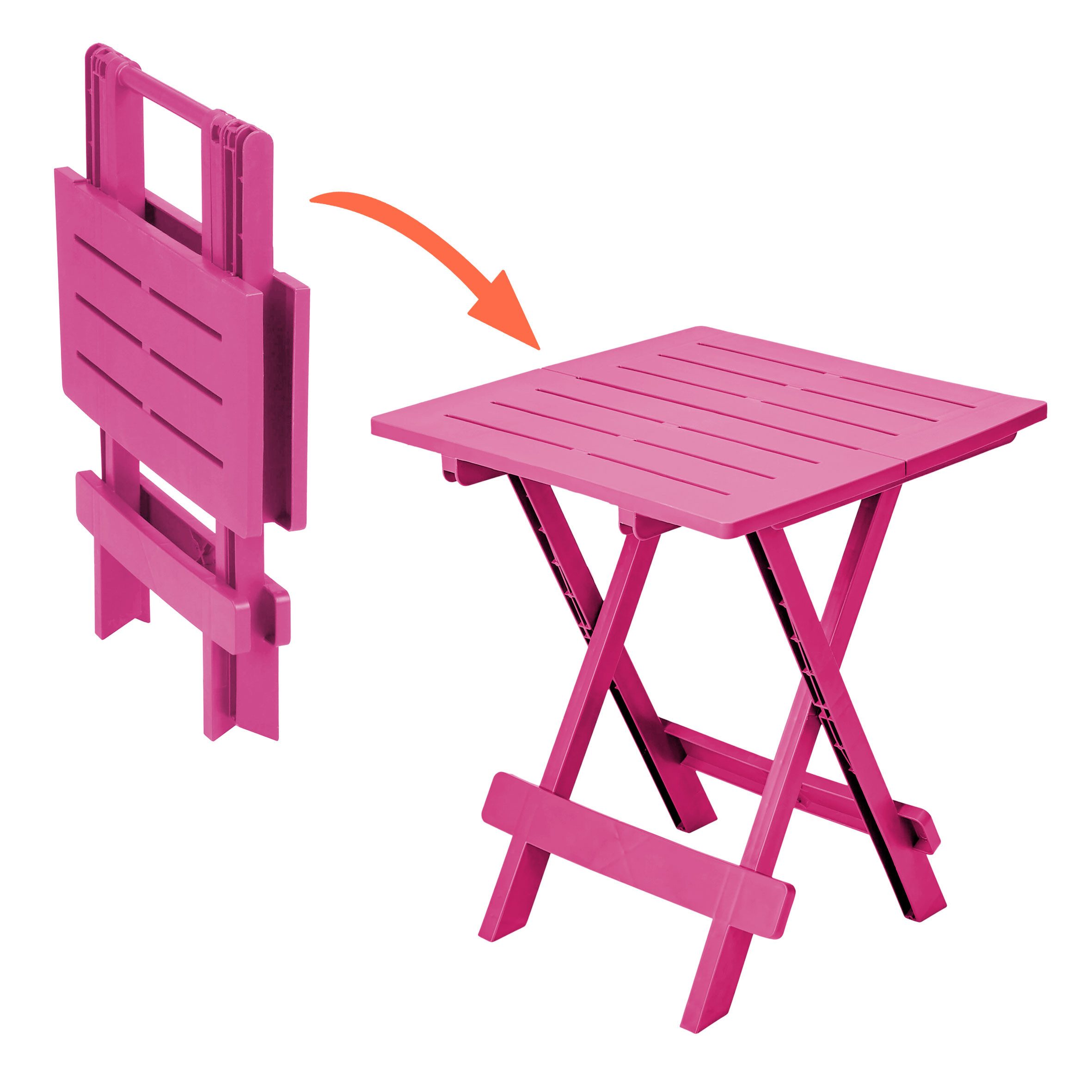 Spetebo Gartentisch Kunstoff Klapptisch ADIGE - pink (Stück, 1-St., Kunststoff Tisch), Garten Beistelltisch klappbar – Bild 4 von 4