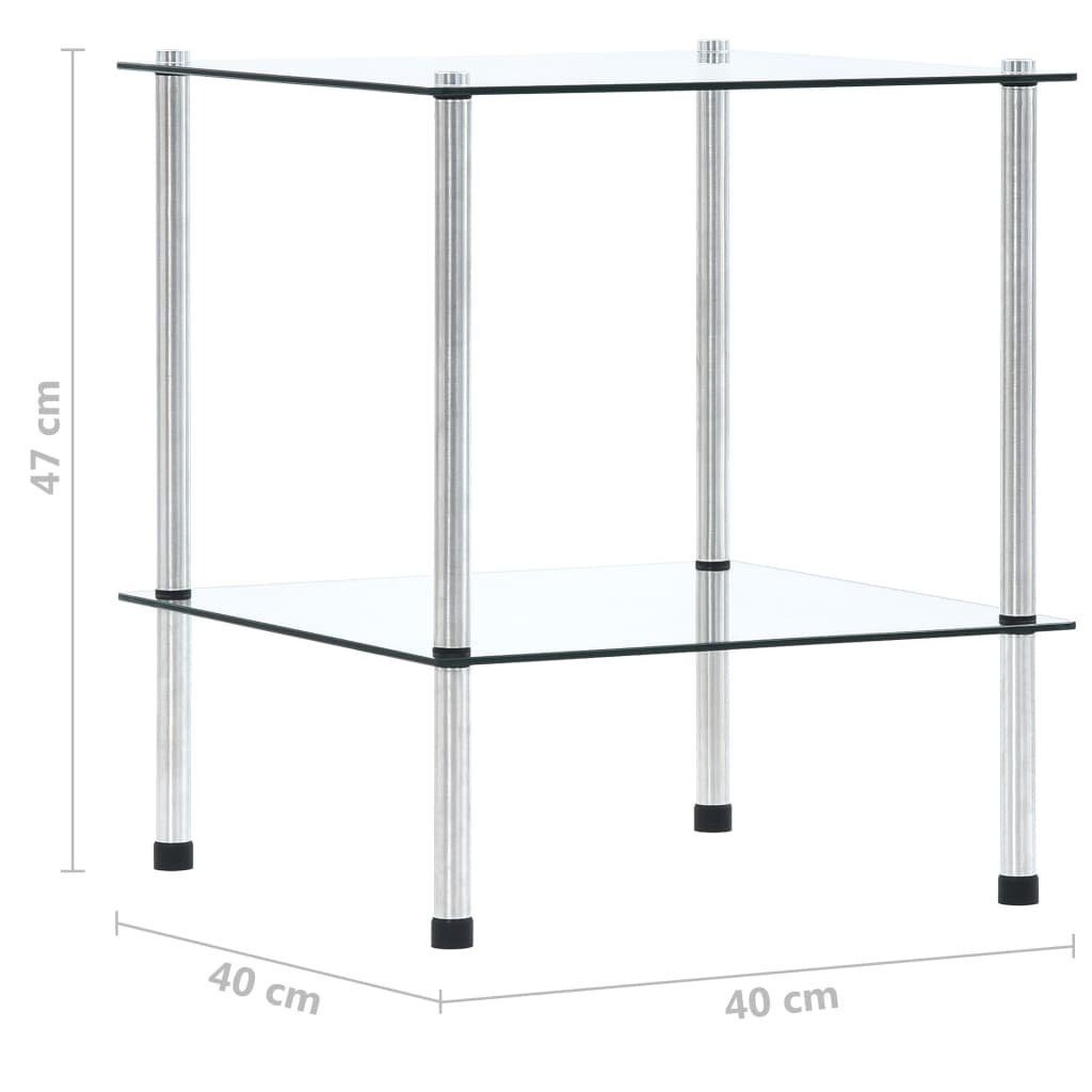 40x40x47 Ablagen Hartglas furnicato Regal Transparent Bücherregal 2 cm mit