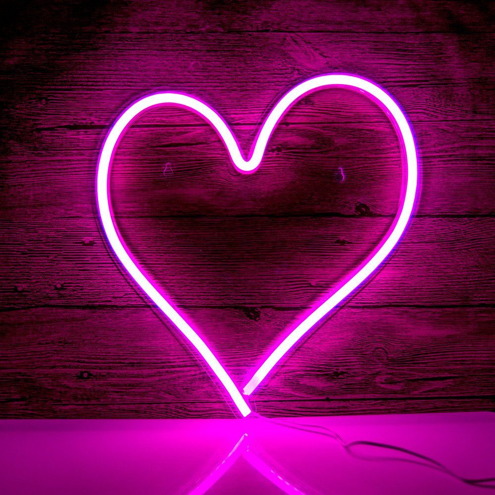 Rosnek LED Dekolicht Neon Lampe,Banane Hello Herz Dream Love,Schlafzimmer Nachtlicht, SMD2835 LED, mit USB transparenter Acrylrückwand