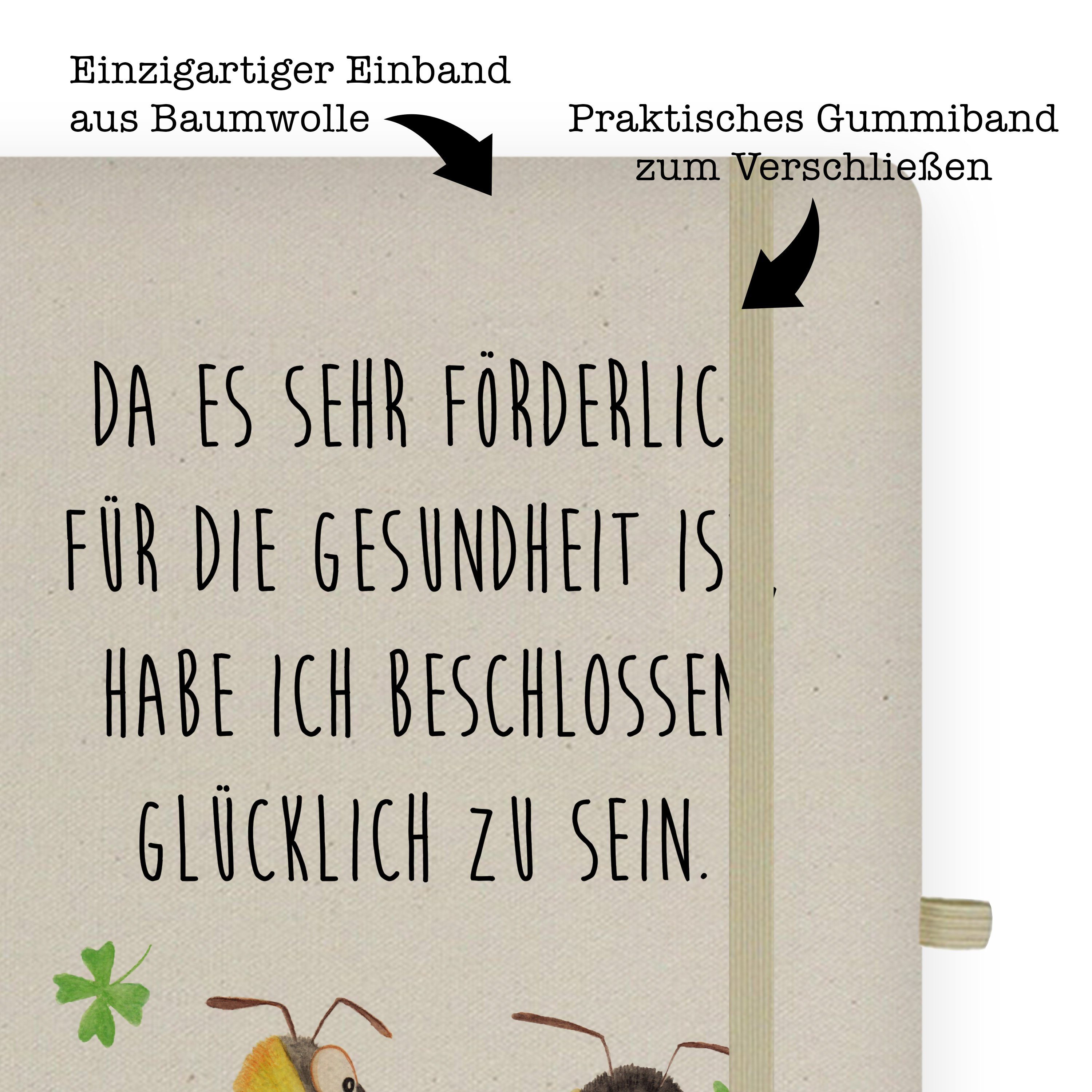 Mr. Panda Notizbuch Sprüche, Mr. Mrs. Panda & Geschenk, lustige Transparent - Kleeblatt mit Hummeln Noti & Mrs. -