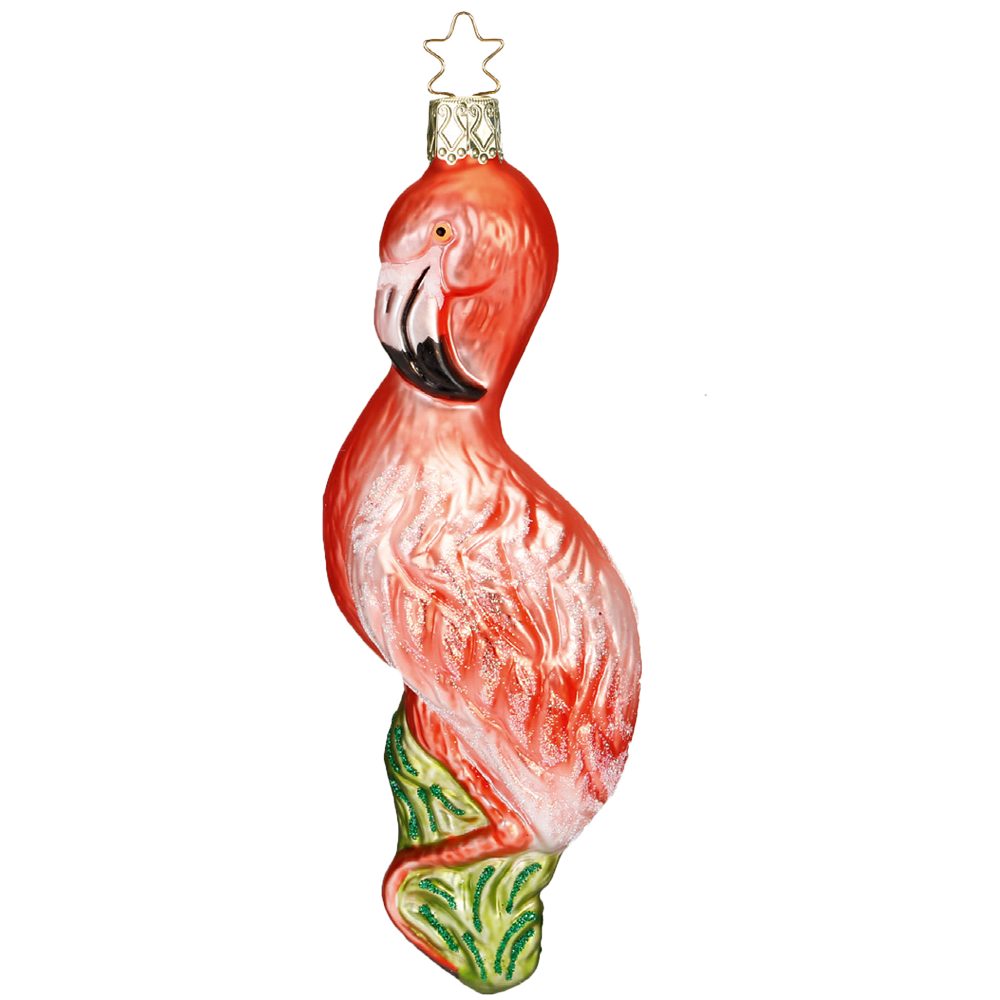 (1-tlg), handbemalt 15,5cm Flamingo INGE-GLAS® mundgeblasen, Christbaumschmuck Vogel