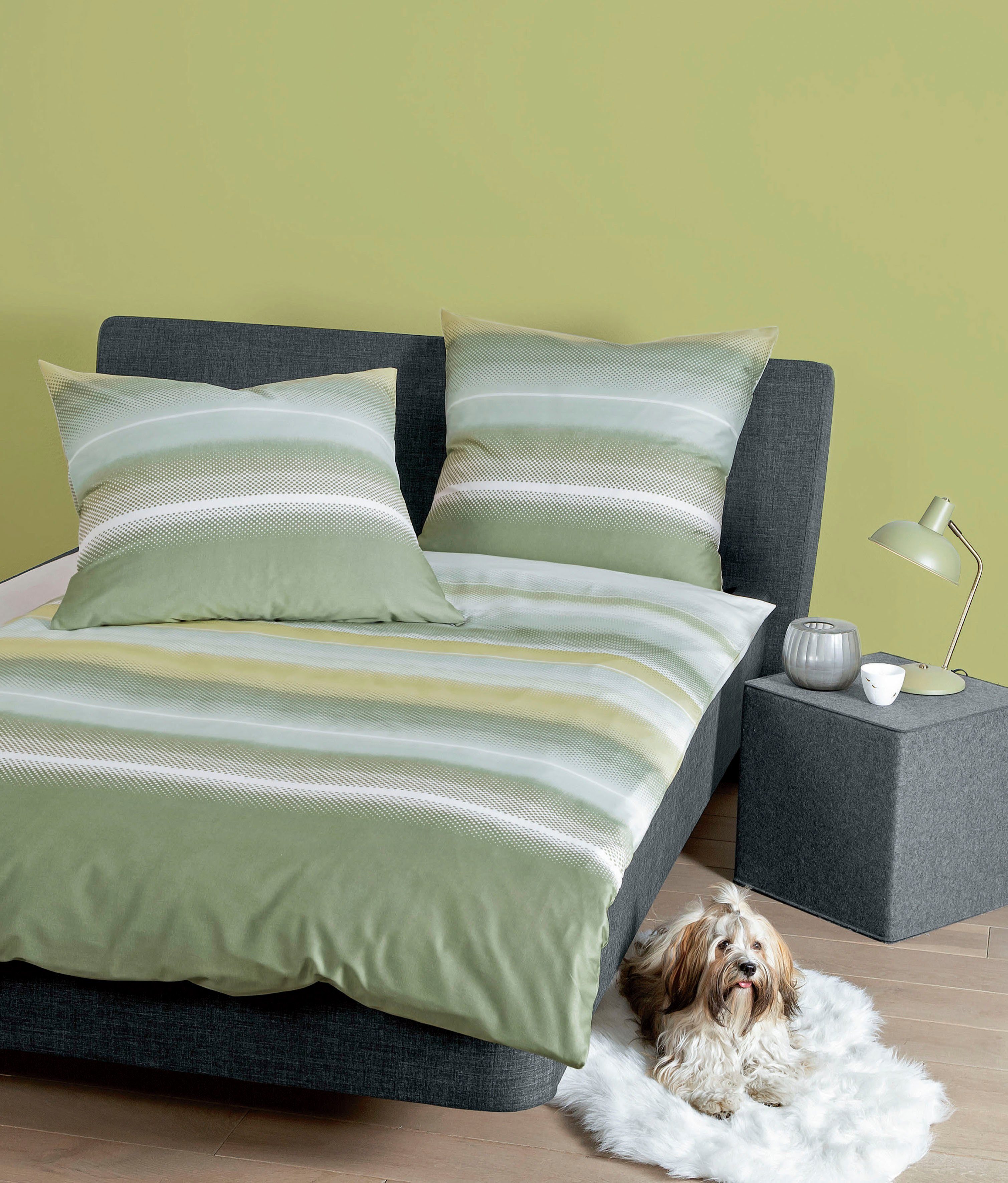 Janine Bettwäsche moments 98079, Mako-Satin, 2 teilig, mit Reißverschluss