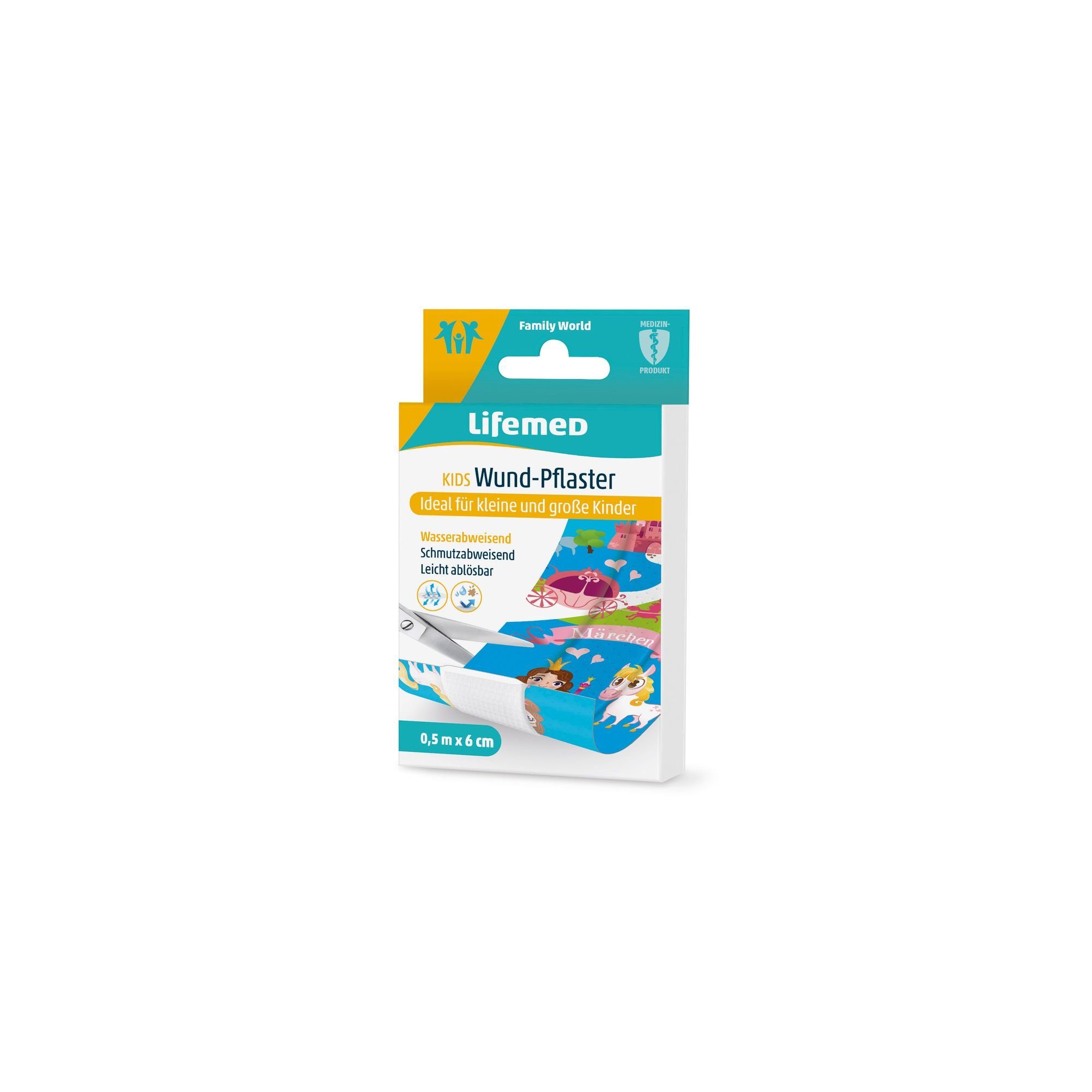 LifeMed Wundpflaster Pflaster Wund-Pflaster Lifemed 0,5 m x 6 cm Märchen