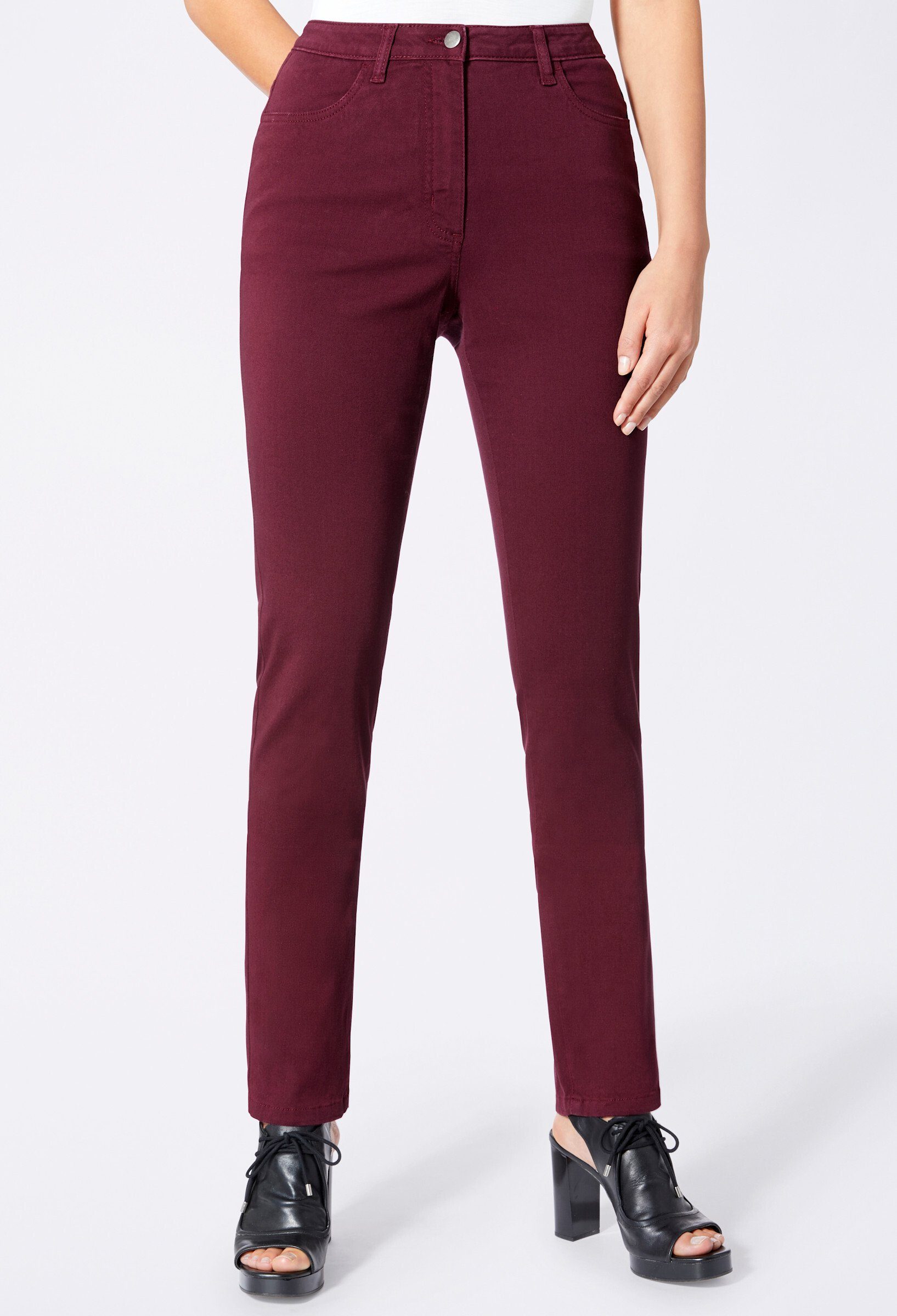 Sieh an! Bequeme Jeans Stretch-Hose leicht vertieft