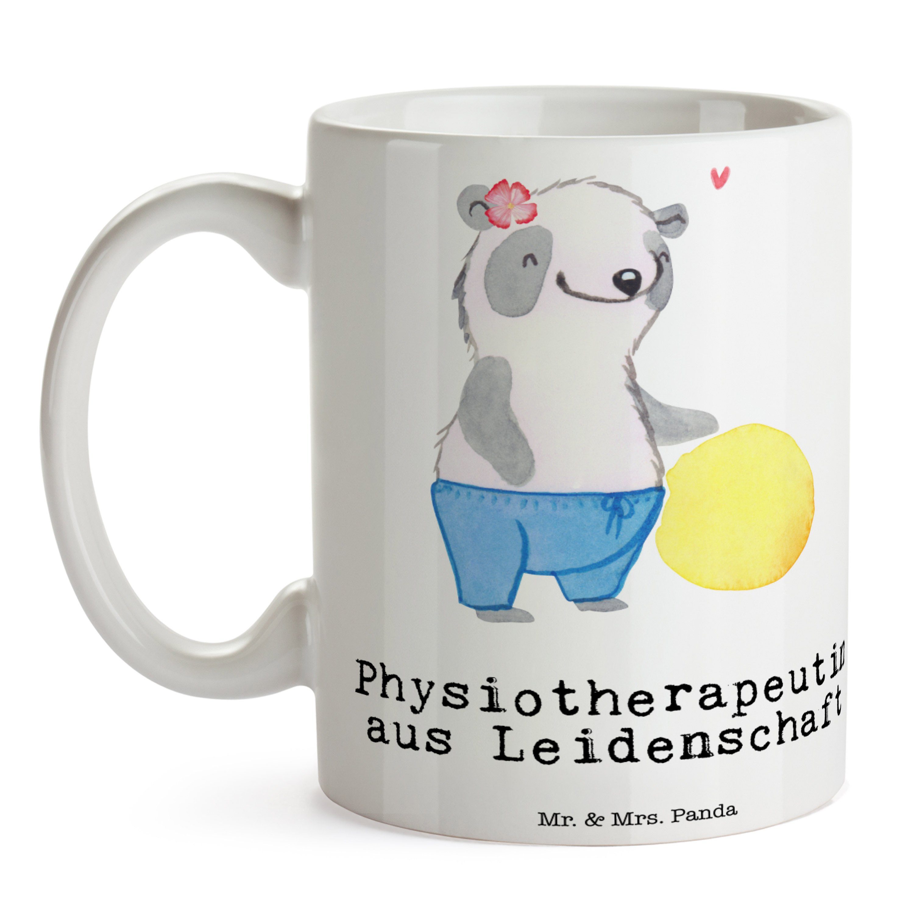 Weiß aus Mrs. Mr. Geschenk, - Physiotherapeutin Keramik T, Tasse Kaffeebecher, - Panda Leidenschaft &
