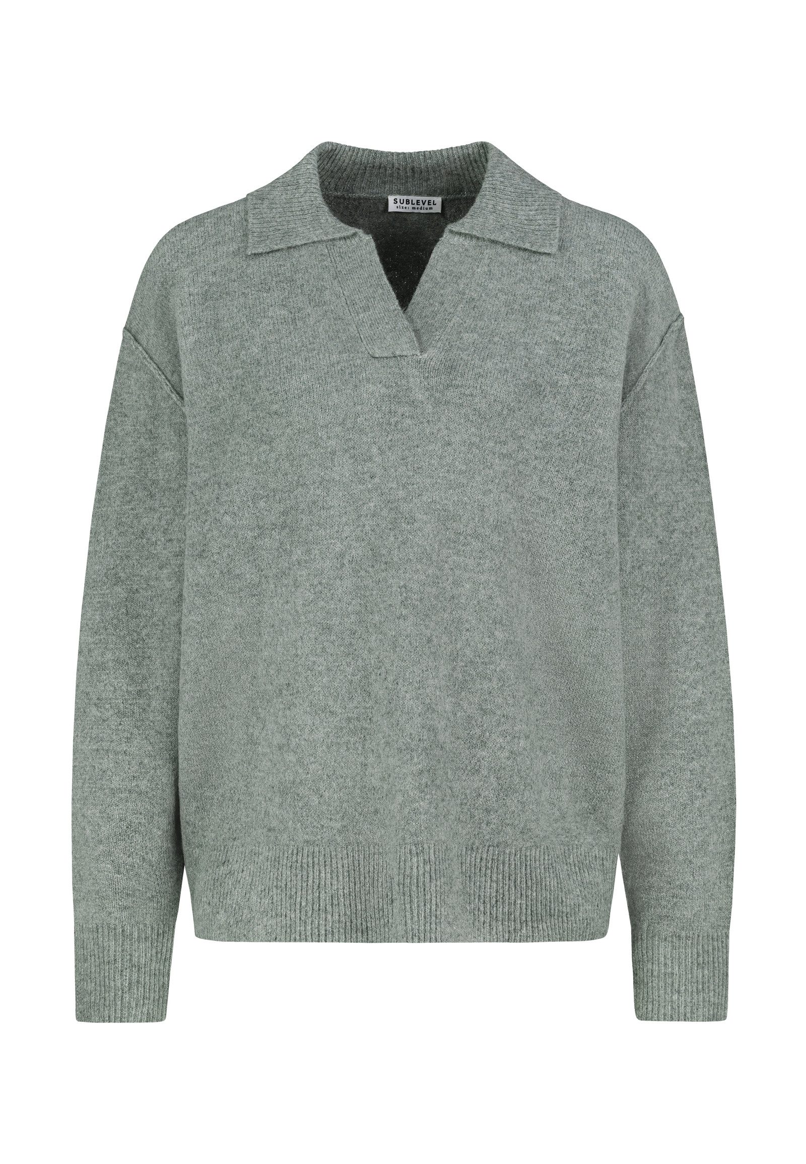 SUBLEVEL Strickpullover Damenpullover mit Polokragen Überschnittene günstig online kaufen