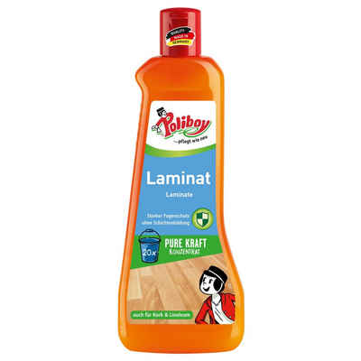 poliboy Laminat Pflege Konzentrat mit Orangenöl - 500 ml - Laminatreiniger (auch für Kork und Linoleum - Kraftvoll/Streifenfrei - Made in Germany)