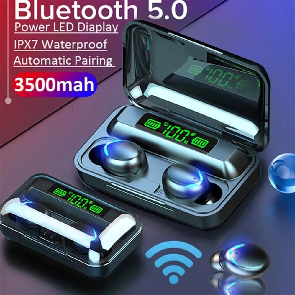 Bluetooth 5.0 Bluetooth Cancelling Touch Kopfhörer,Kopfhörer Immersives TWS-Headsets Rauschunterdrückung, In-Ear-Kopfhörer wireless In-Ear-Kopfhörer Stereo, Aktive Weiß Ciskotu (Noise Kopfhörer) Kabellos