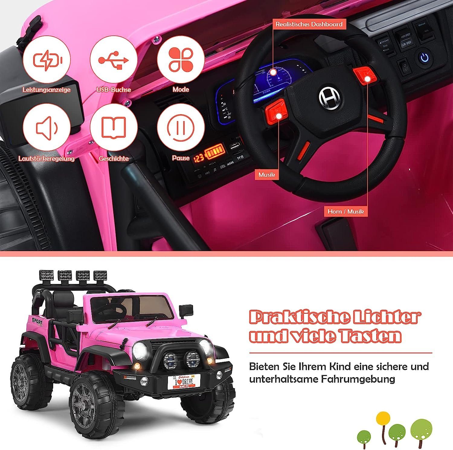 KOMFOTTEU Elektro-Kinderauto 2-Sitz, mit Fernbedienung, LED günstig online kaufen