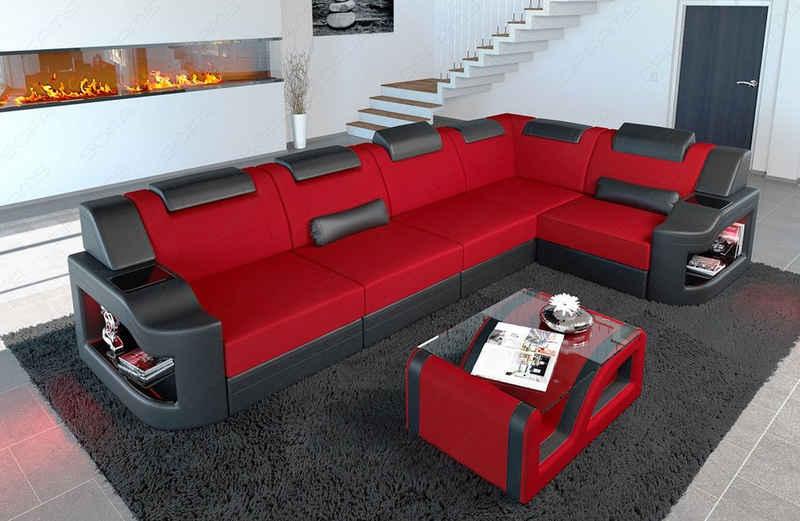 Sofa Dreams Ecksofa Polsterstoff Design Stoff Sofa Padua L Form M Mikrofaser Stoffsofa, Couch wahlweise mit Bettfunktion