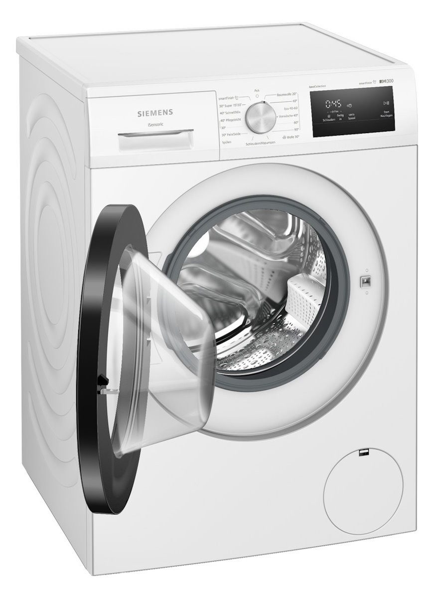 SIEMENS Waschmaschine iQ300 WM14N0G4, 8 kg, 1400 U/min, Beladungssensor, Restzeitanzeige,Schontrommel, iQ Silence Drive