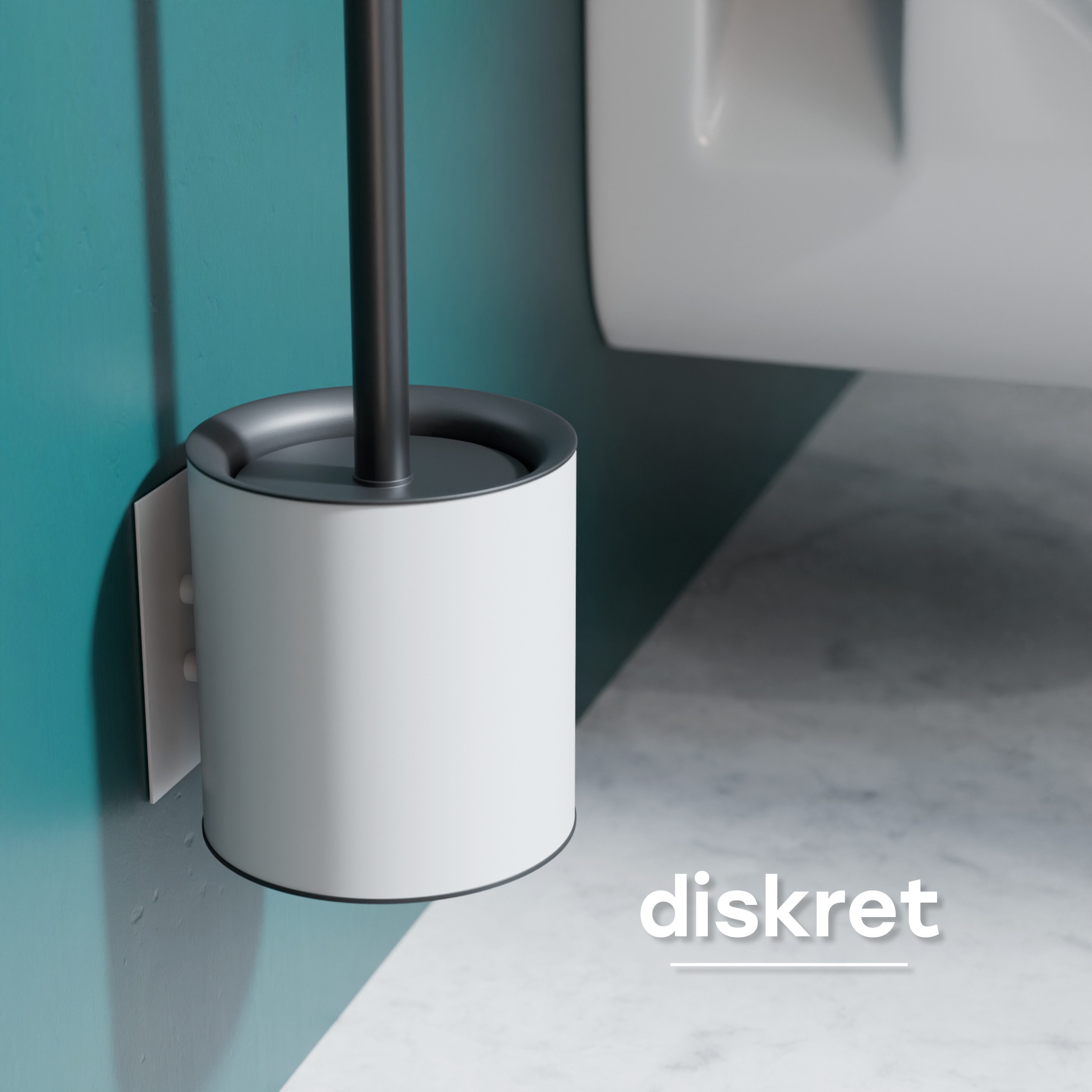 SAVEGA WC-Reinigungsbürste SAVEGA - Silikon Klobürste Wandmontage pulverbeschichteter Stahl, Toilettenreinigung, (Einzelset), Flexible Lamellenstruktur,Schonend – Bild 3 von 5