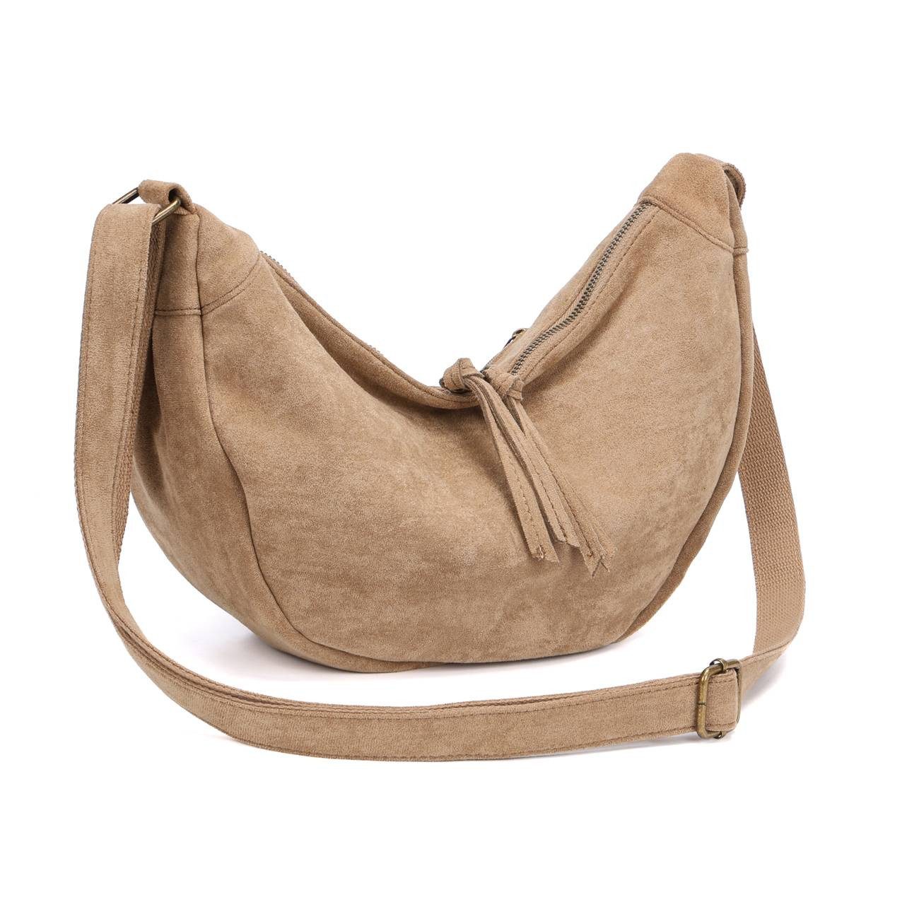 ITALYSHOP24 Schultertasche Damen Tasche MOON Halbmond Cross Over Body Bag U günstig online kaufen