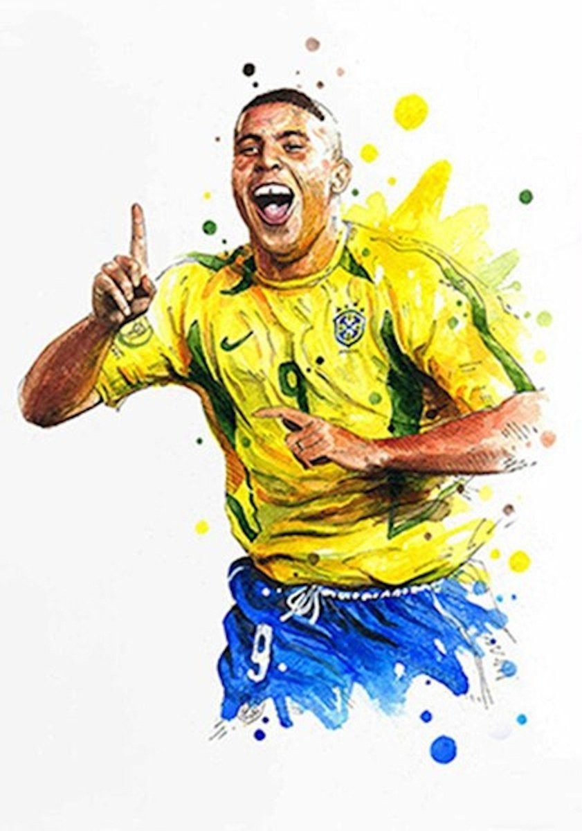 JUSTGOODMOOD Poster Fußball Weltmeister Pokal Pele Ronaldo Neymar Jr Messi als Deko Print, 8 (1 St)