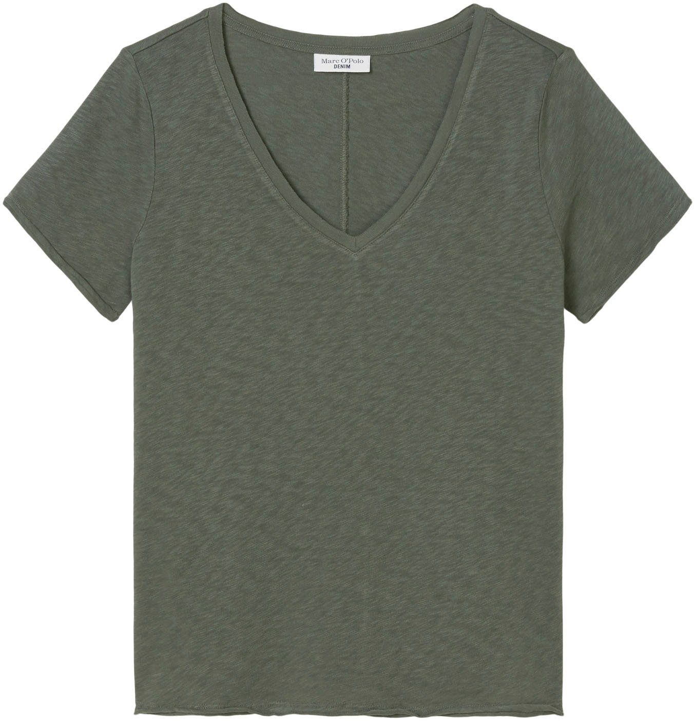 Damen Shirts Marc O'Polo DENIM T-Shirt mit abgerundetem V-Neck