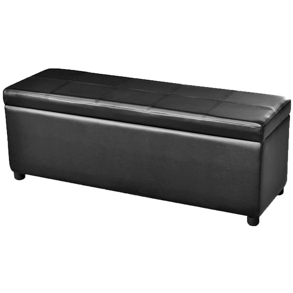 furnicato Truhenbank Aufbewahrungsbank Massivholz 116 x 39 x 44 cm Schwarz, Gepolsterte Sitzbank mit großem Staufach und integriertem Kissenbox