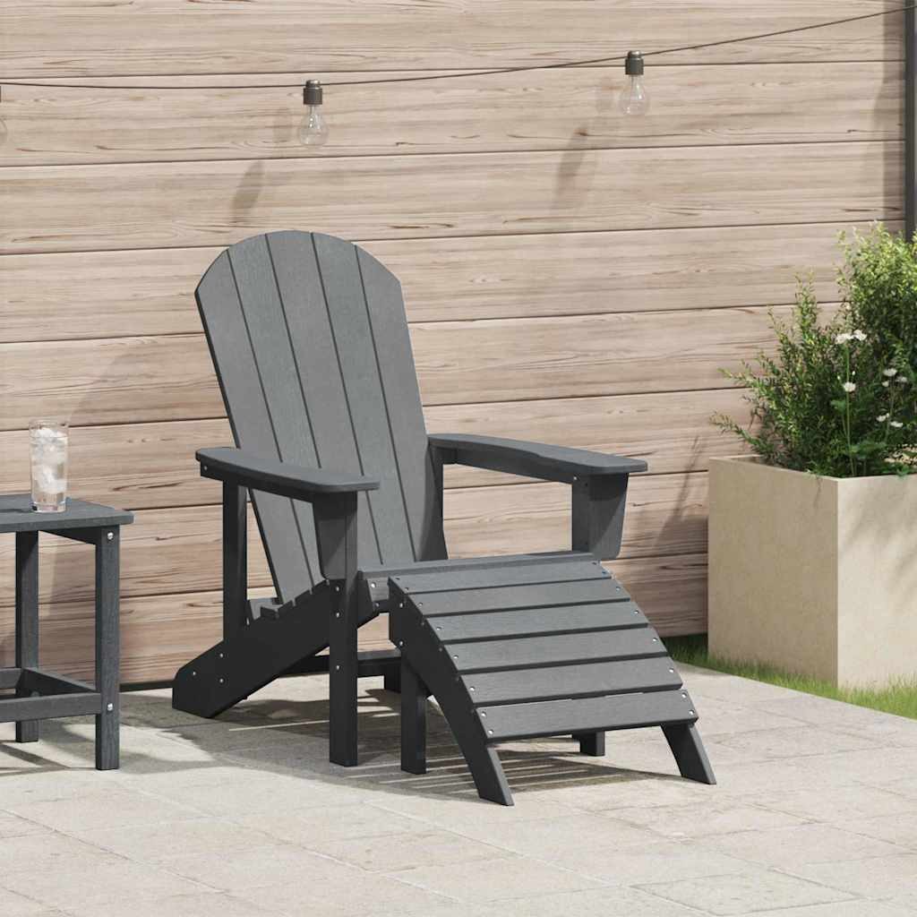 vidaXL Gartenstuhl Adirondack-Stuhl Hellgrau HDPE (1 St)
