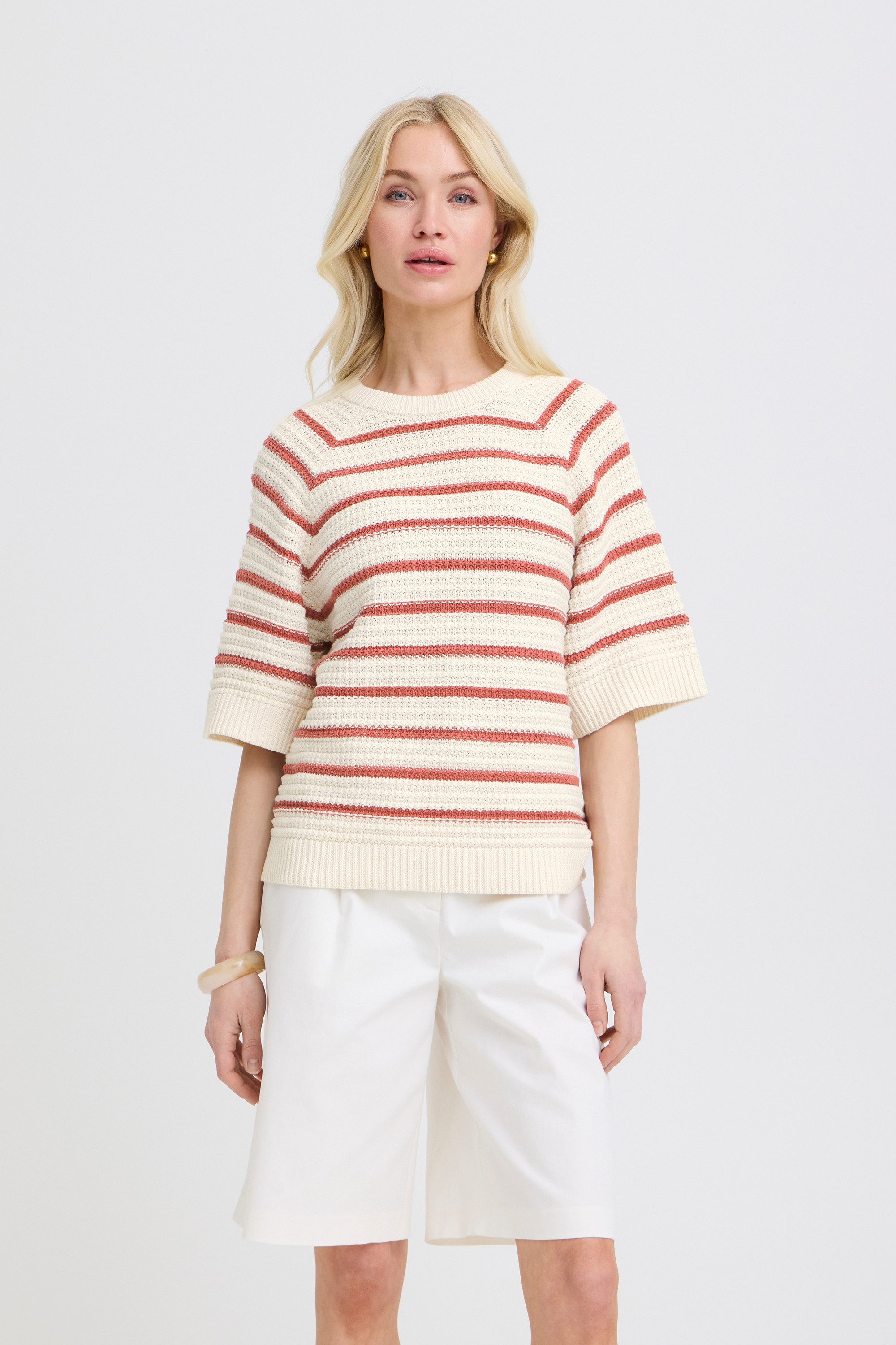 b.young Strickpullover Kurzarm-Bluse BYMIKALA