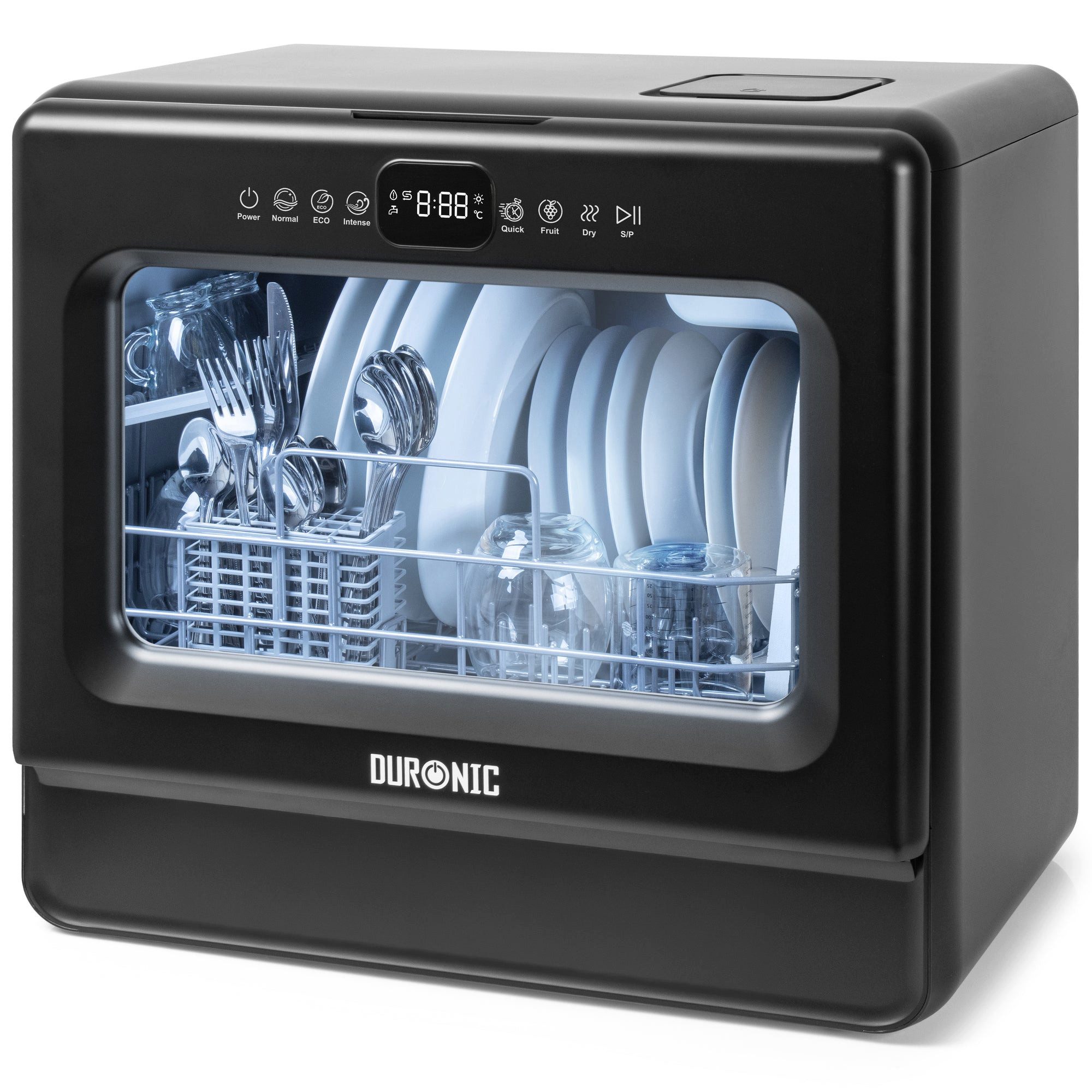 Duronic Tischgeschirrspüler DW10, BK Tischgeschirrspüler Mini Geschirrspüler 6 Gedecke 6 Programme