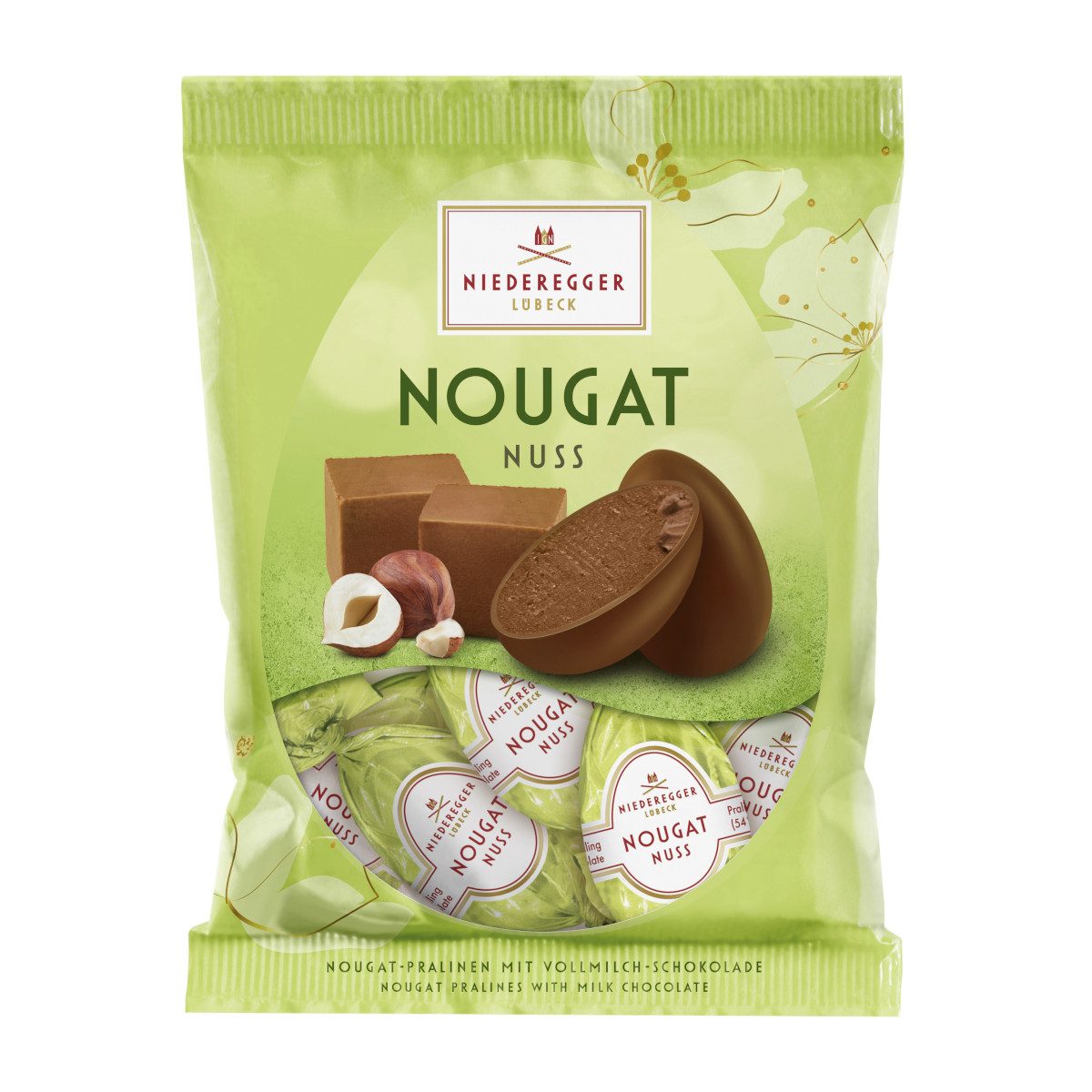 Niederegger Schokolade, Niederegger Marzipan Ostereier Nougat in Vollmilch Schokolade 87g