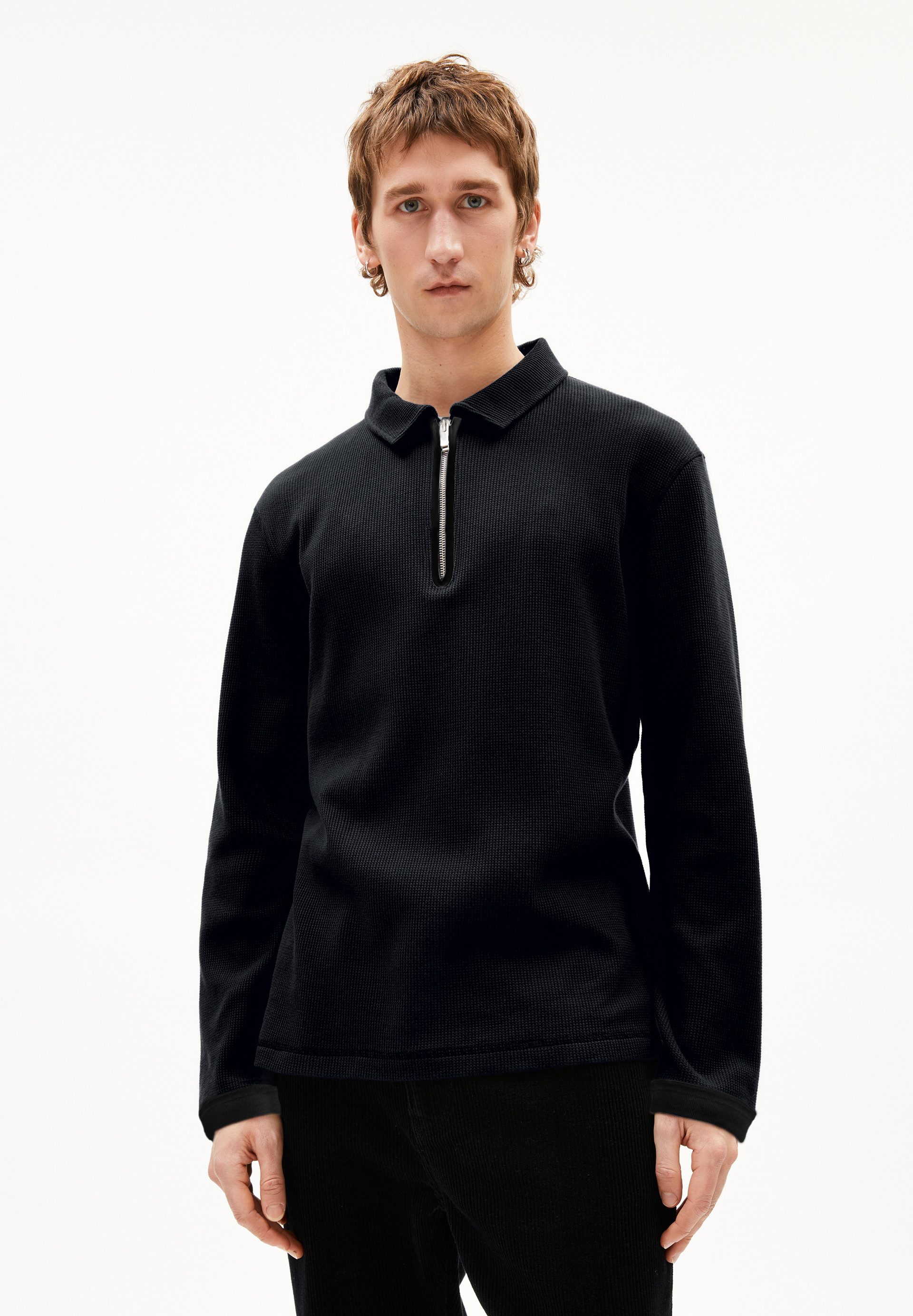 Armedangels Longsleeve MAARKOS WAFFLE ZIP Longsleeve aus Bio-Baumwolle (1-tlg) Rundhalsausschnitt