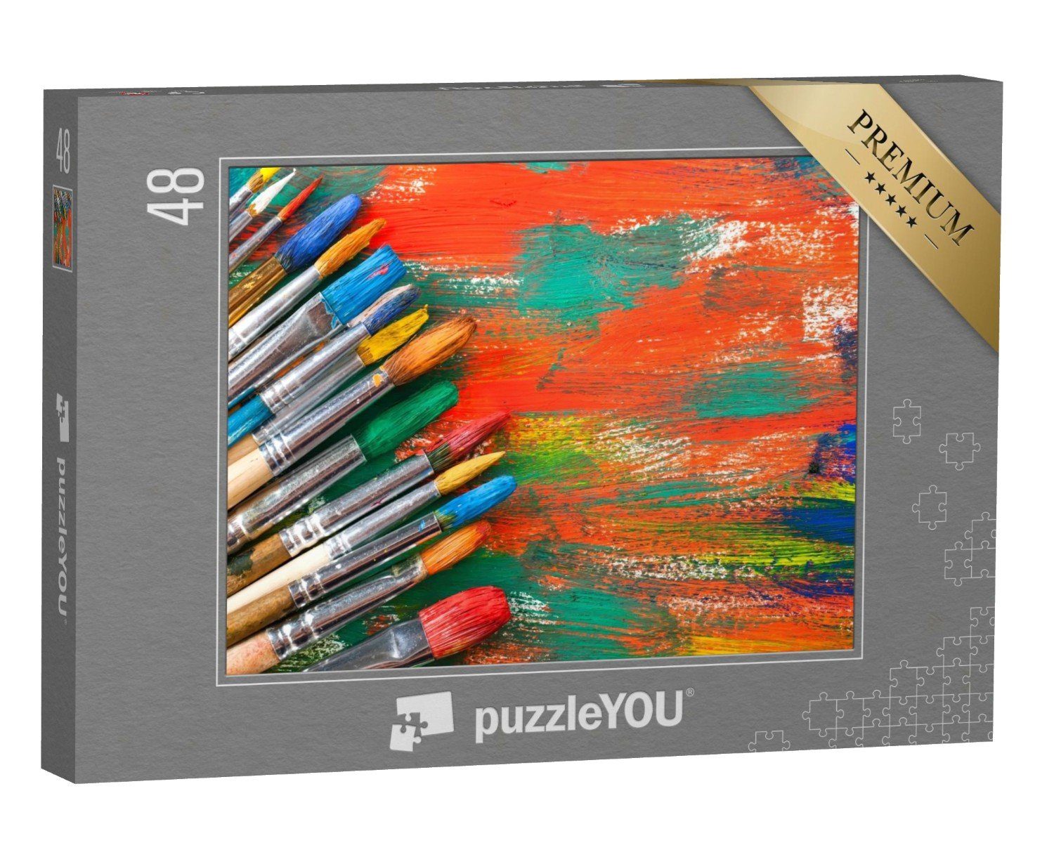 puzzleYOU Puzzle Farben und Pinsel, 48 Puzzleteile, puzzleYOU-Kollektionen Kunst & Fantasy