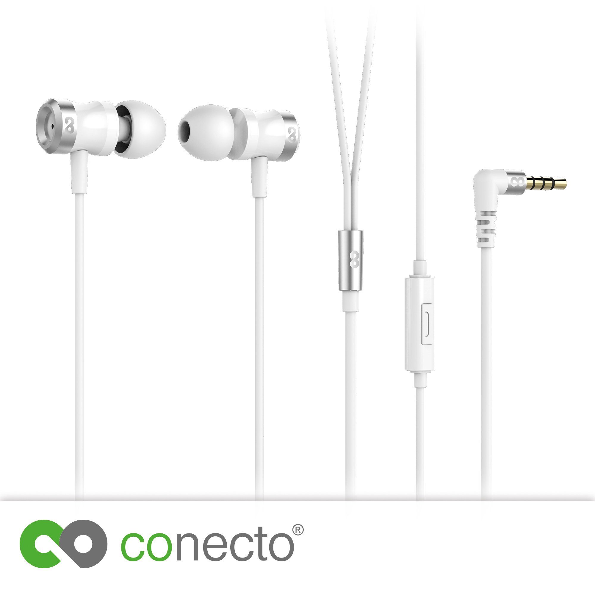 conecto conecto In-Ear Kopfhörer / Earphones mit 3 Ohrpassstücken (optional: In-Ear-Kopfhörer (In-Ear Ohrhörer, Headset) – Bild 3 von 3