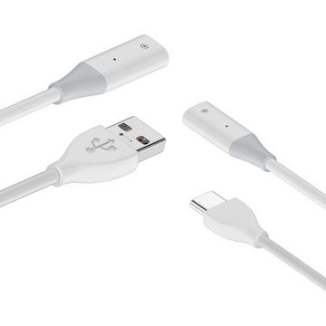 Wigento Für Apple Pencil 1 USB-C auf 8 Pin Ladekabel 1 Meter + Kontrollleuchte Stromadapter