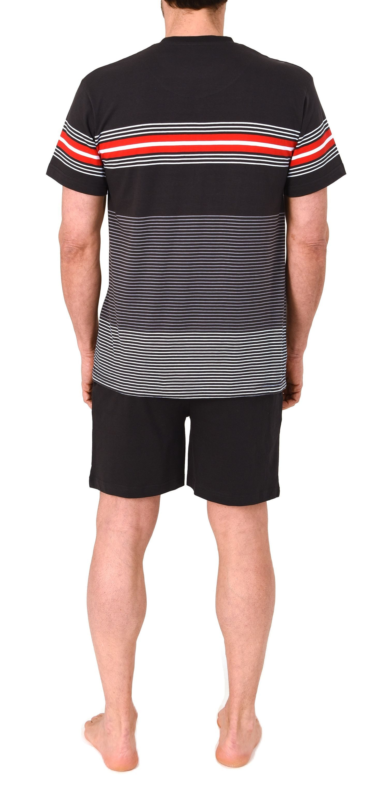 Normann Pyjama Normann Herren kurzarm Schlafanzug Shorty in eleganten Streifendesign – Bild 5 von 5