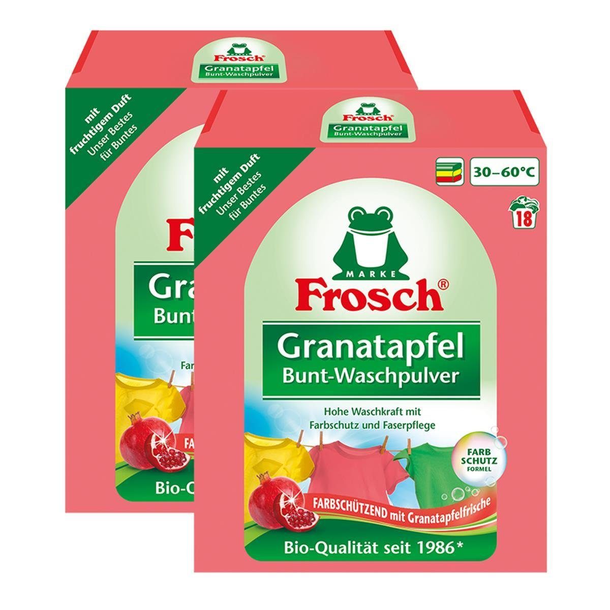 FROSCH Frosch Granatapfel Bunt-Waschpulver 1,35 kg - Mit fruchtigem Duft (2er Colorwaschmittel