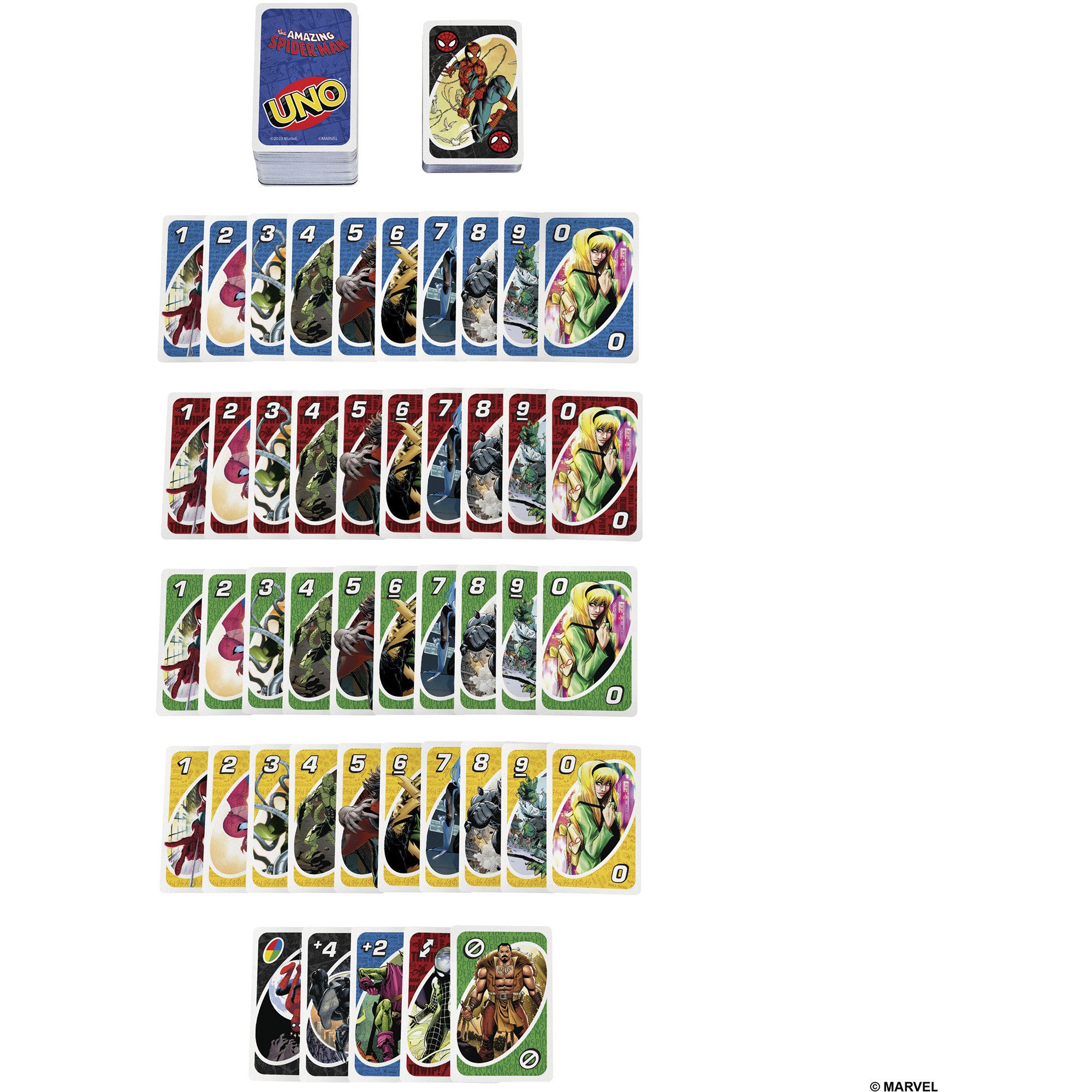 Uno Spiel Mattel Games UNO Spider-Man, Kartenspiel