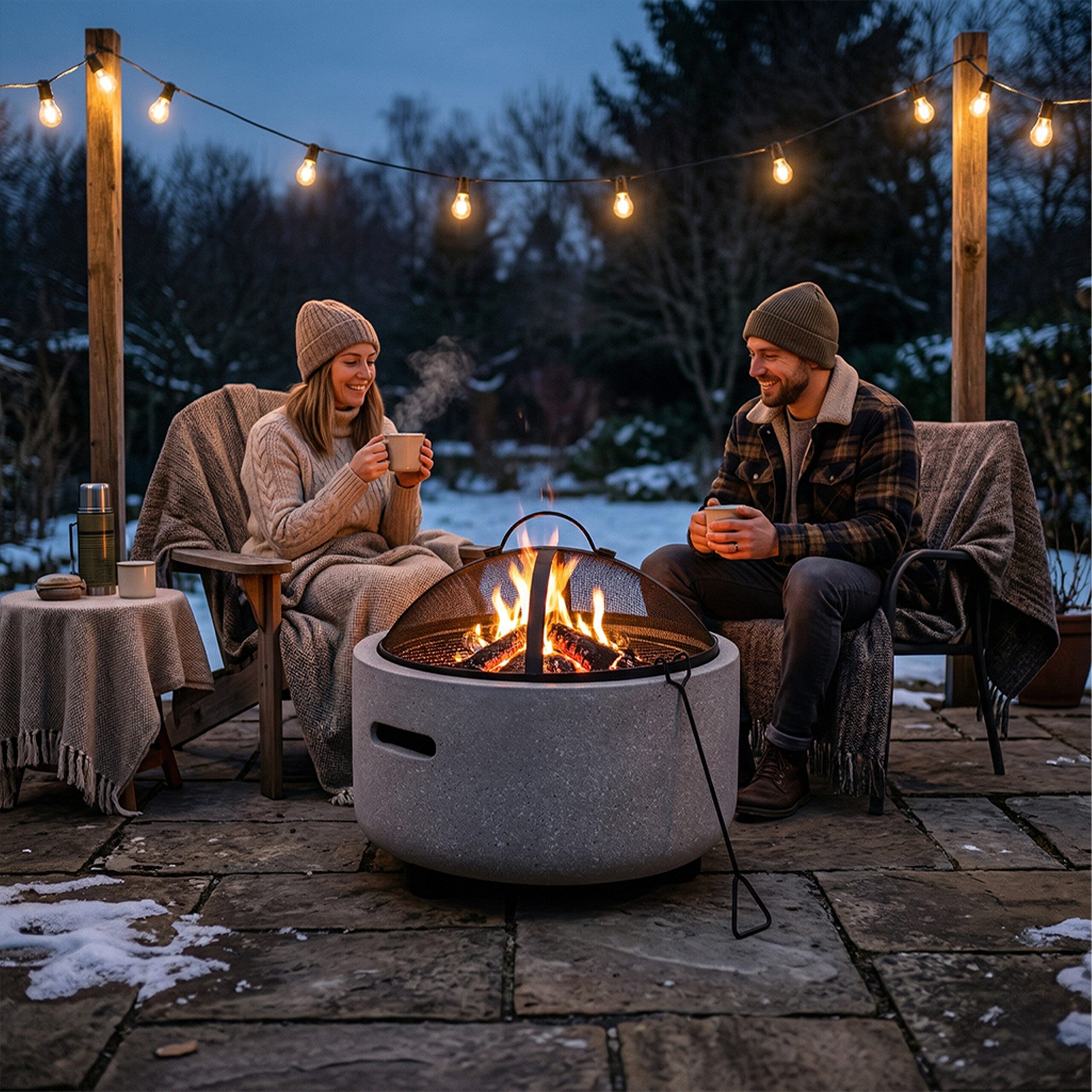 relaxdays Feuerschale in Steinoptik