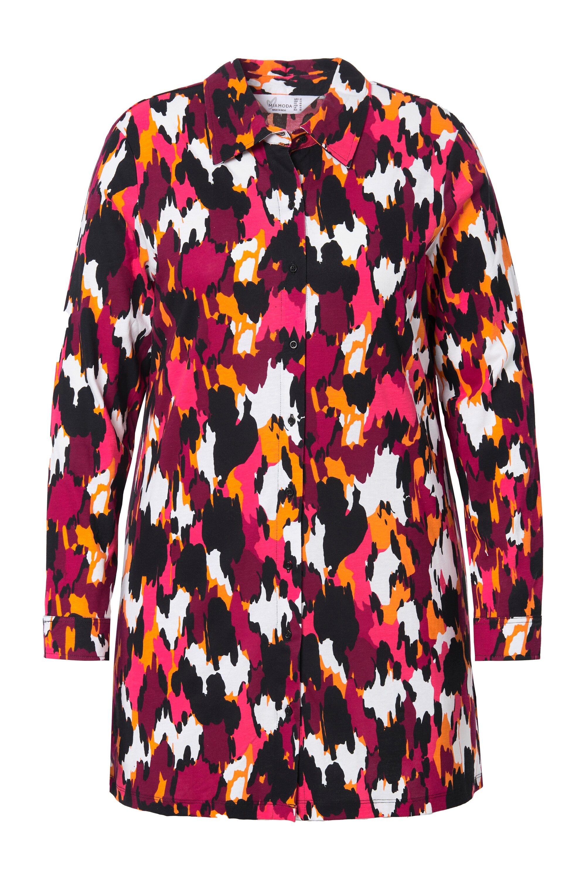 MIAMODA Longbluse Jerseybluse A-Linie Muster Langarm günstig online kaufen