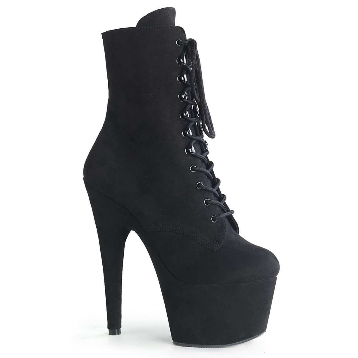 Pleaser Sale ADORE-1020FS Pleaser High-Heels Plateaustiefeletten schwarz Velou High-Heel-Stiefel