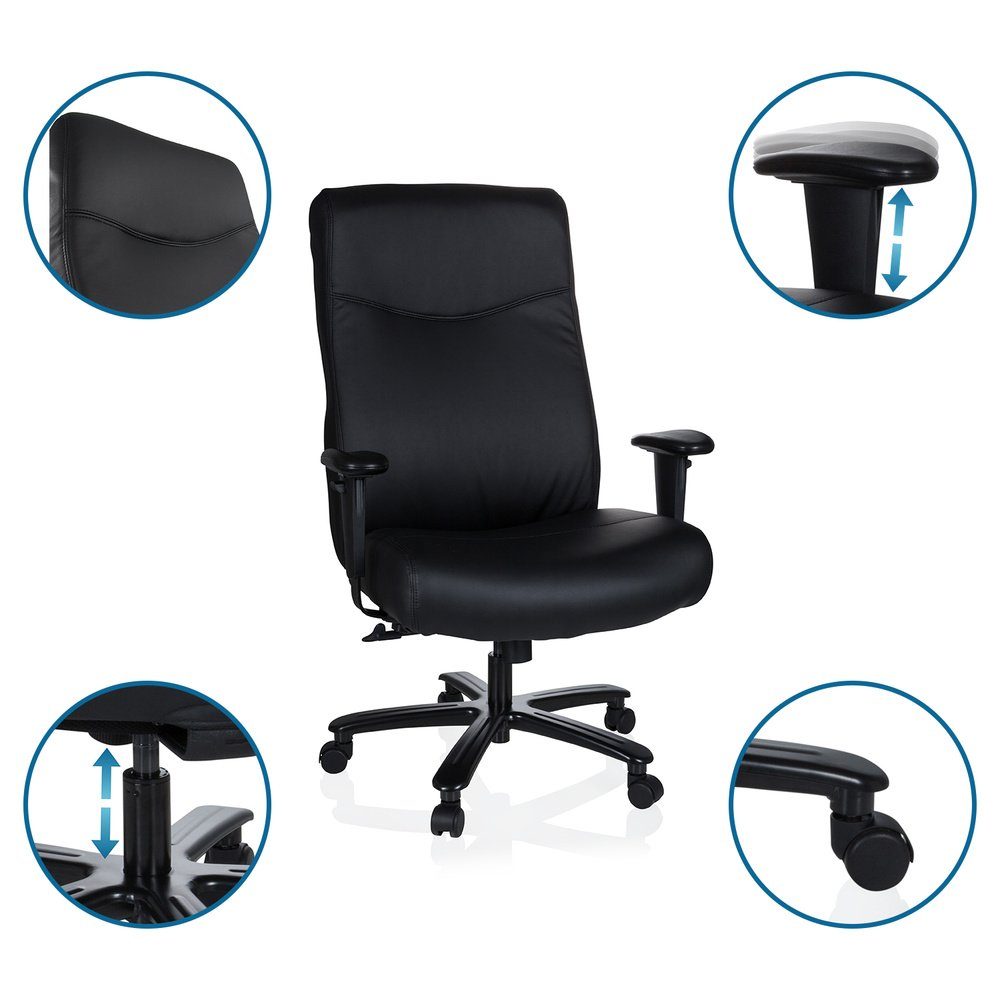 hjh ergonomisch (1 EVEREST OFFICE Drehstuhl St), Chefsessel Drehstuhl II Leder XXL Bürostuhl XXL