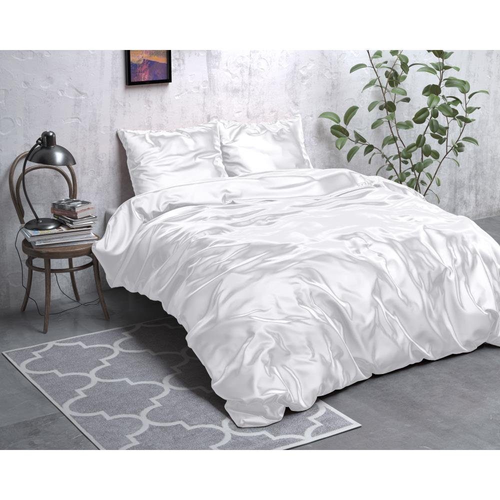 Sitheim-Europe Bettwäsche SLEEPTIMEBEAUTY HOME CARE -Bettbezug & Kissenbezüge, Seidenmikrofaser, 3 teilig, Weich, geschmeidig und wärmeregulierend