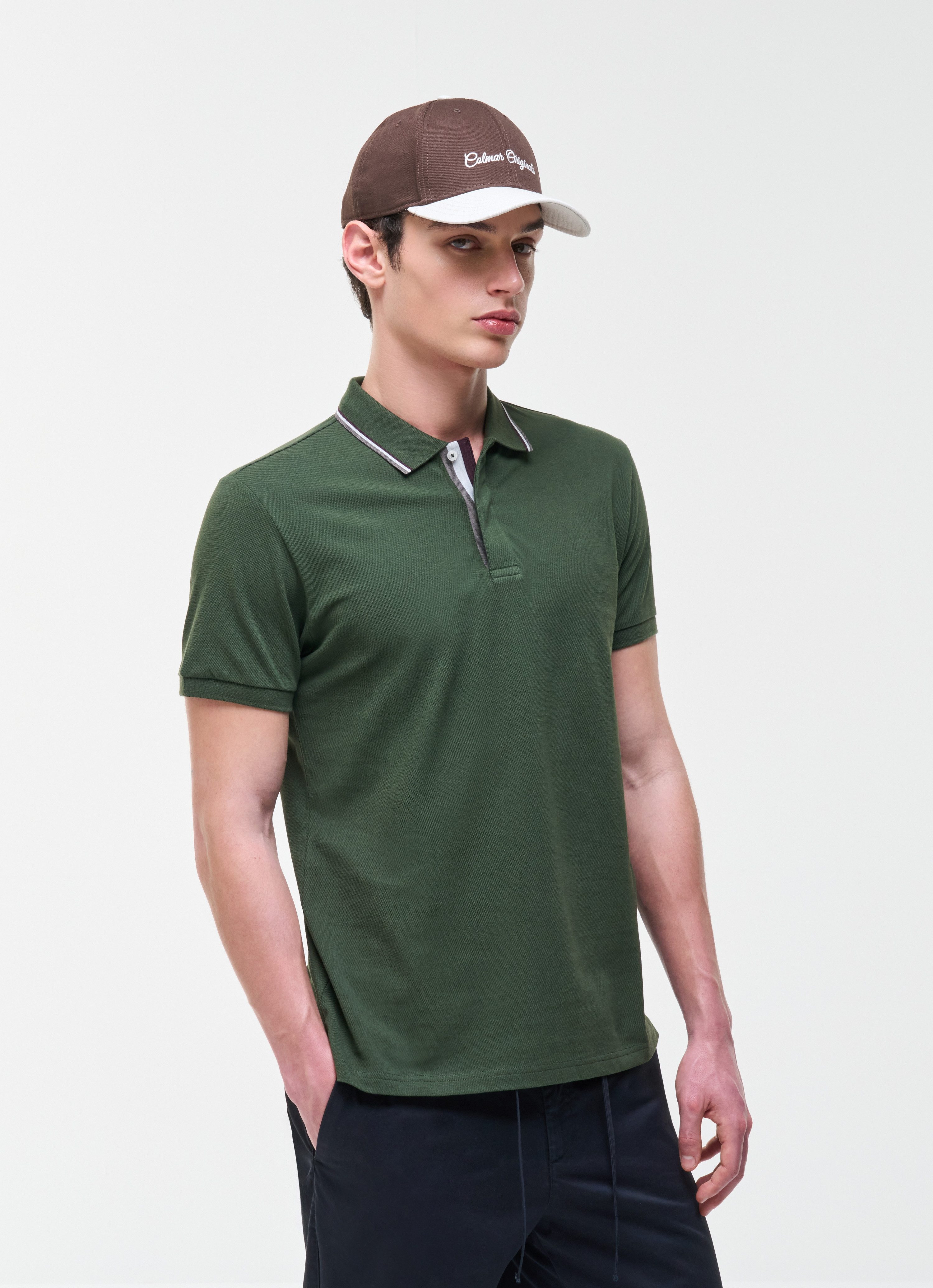 Colmar Poloshirt MENS KNITTED SHIRT aus Baumwolle, verdeckte Knopfleiste, regular fit