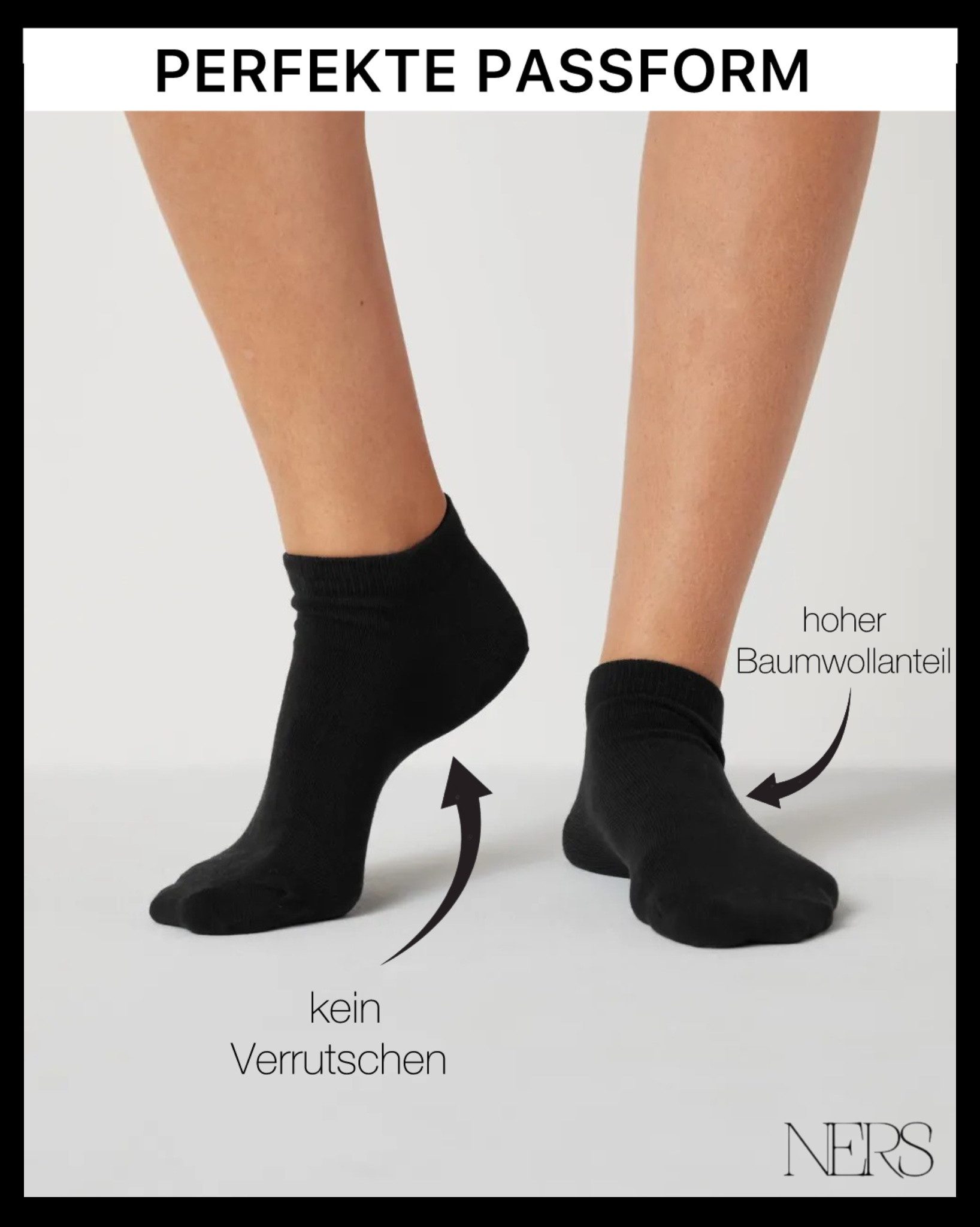 NERS Sneakersocken 10-20 Paar Sneaker Socken aus Baumwolle, für Damen & Herren, ohne Naht (10-Paar, 10 Paar) Kein Verrutschen, mit Komfortbund, atmungsaktiv, für Alltag & Sport