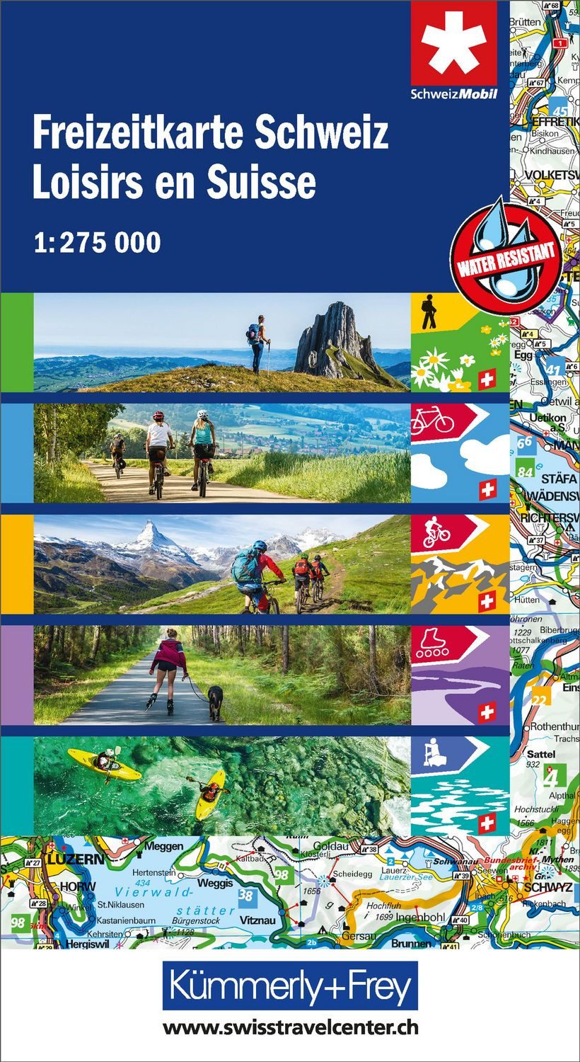 Kümmerly+Frey Wanderkarte Freizeitkarte Schweiz 1:275.000 / diverse