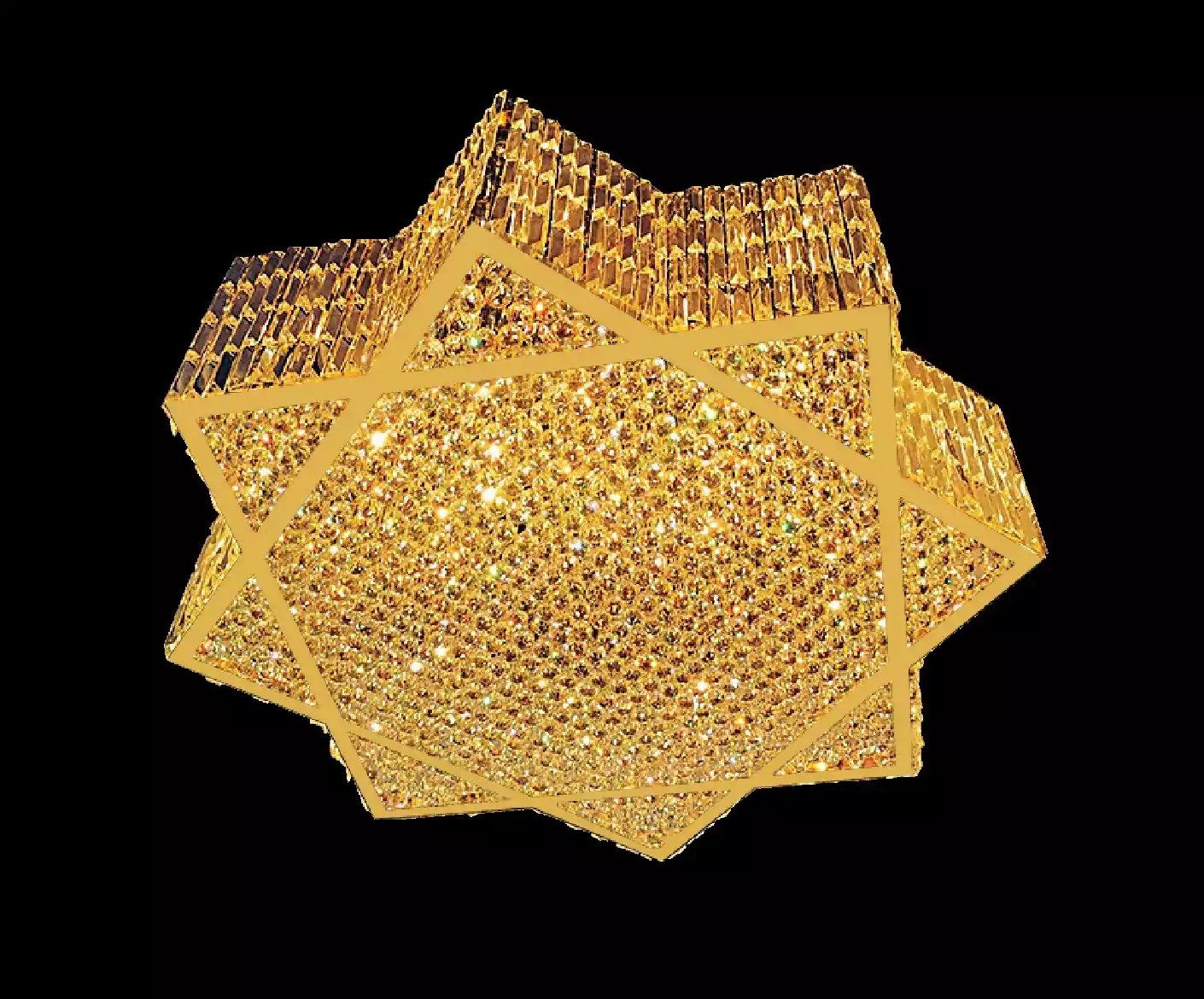 JVmoebel Hängeleuchte Kristall Deckenleuchte in elegantem Design mit Glaselementen, Leuchtmittel wechselbar, Made in Europa