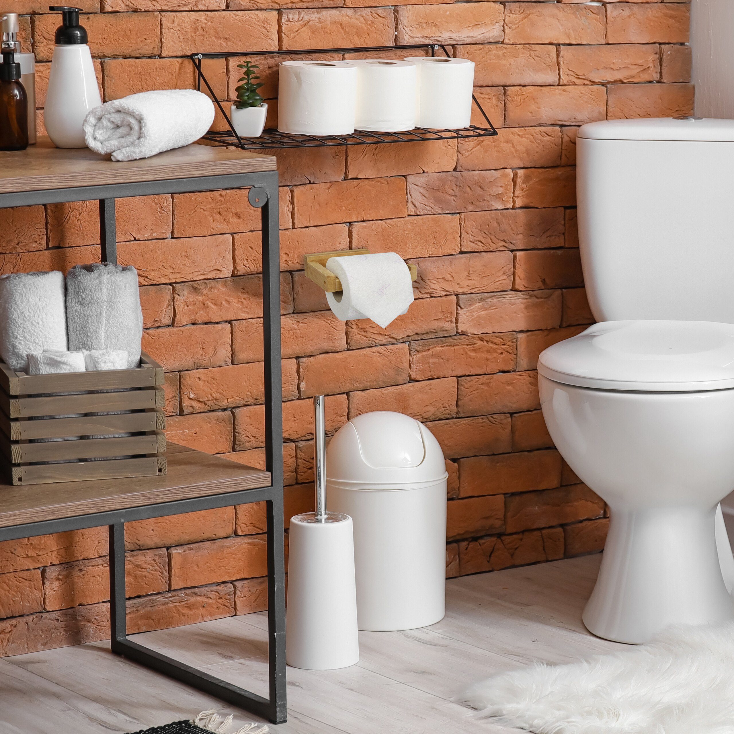 relaxdays Toilettenpapierhalter Bambus günstig online kaufen
