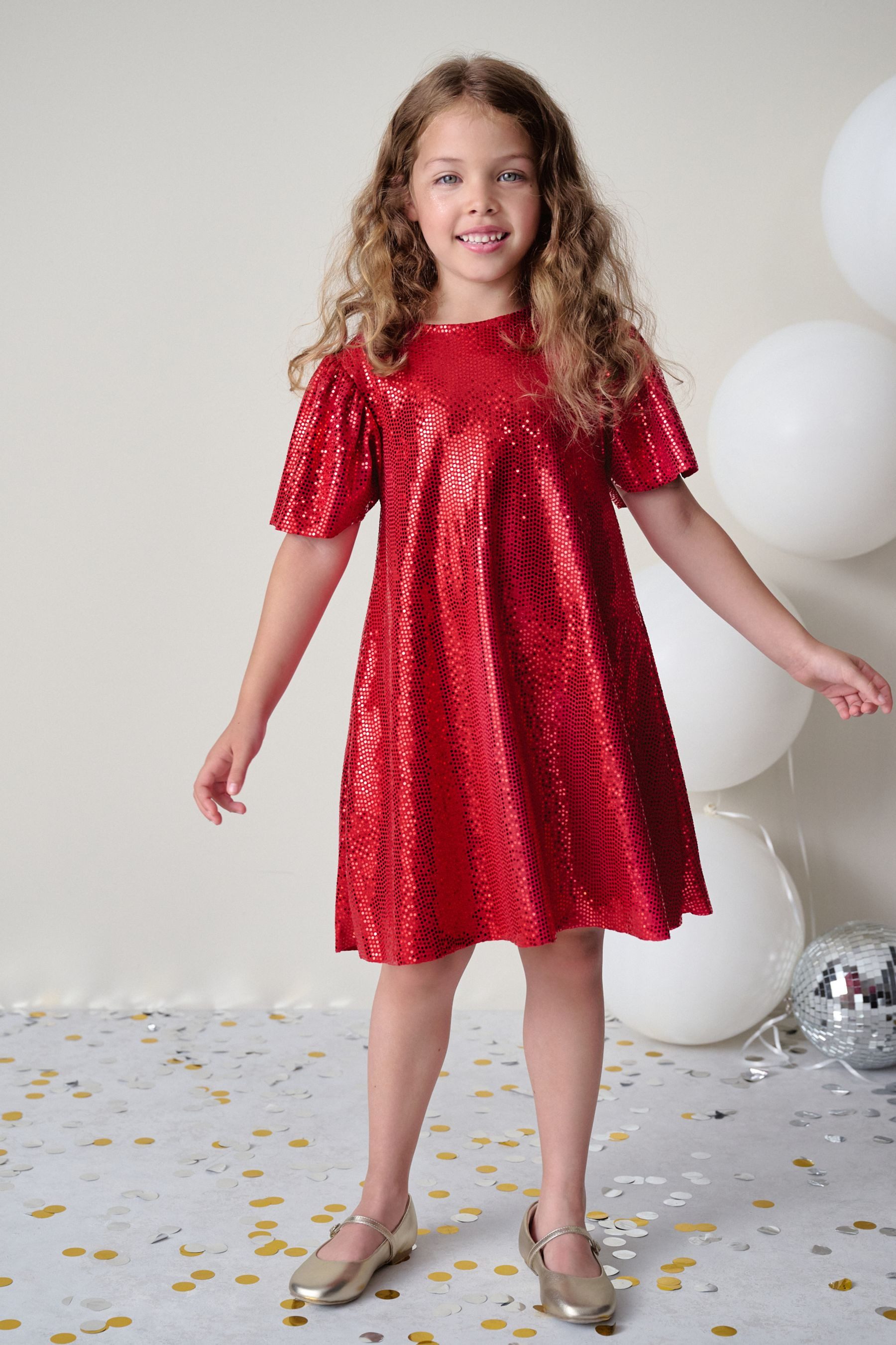 Jerseykleid Kleid in Glitzeroptik