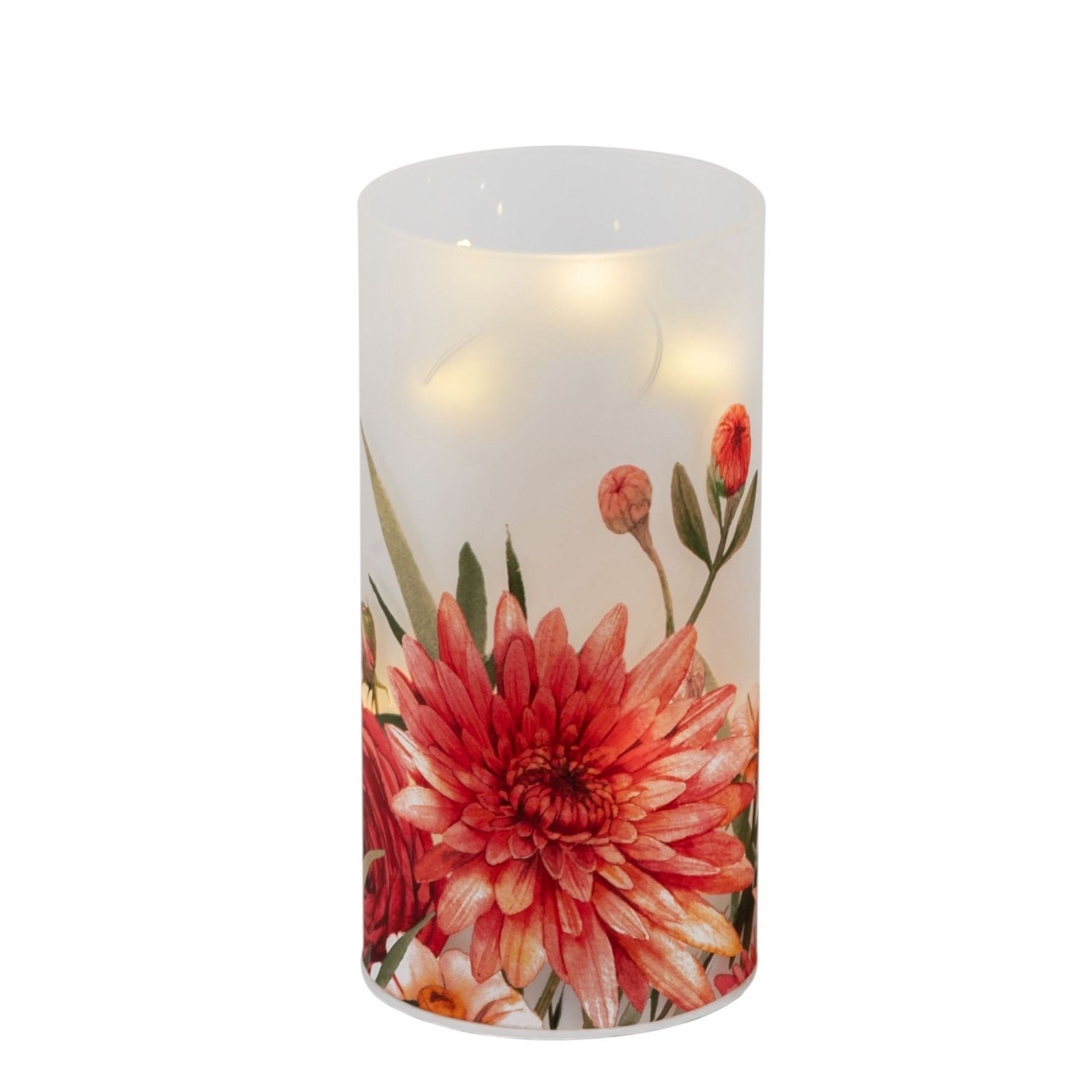 formano LED Dekolicht LED Deko Licht Sommerblumen Zylinder 16cm Blumen Motiv Timer 6h/18h, LED fest integriert