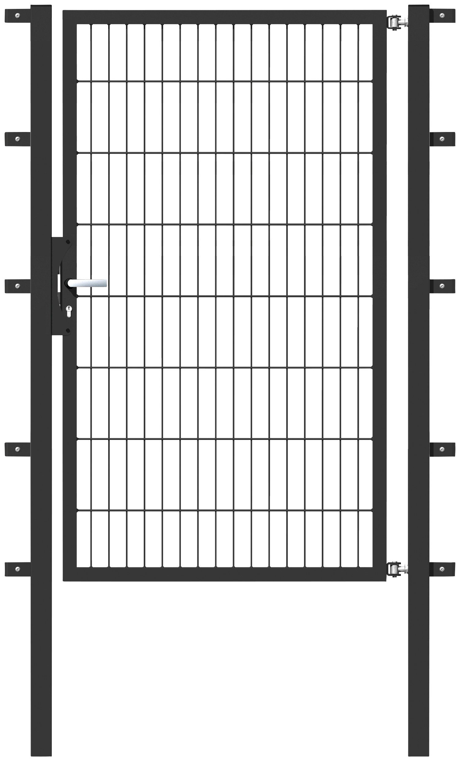 Metallzaun Einzeltor für Doppelstabmatte Grün z. Einbetonieren 120 cm x 150 günstig online kaufen
