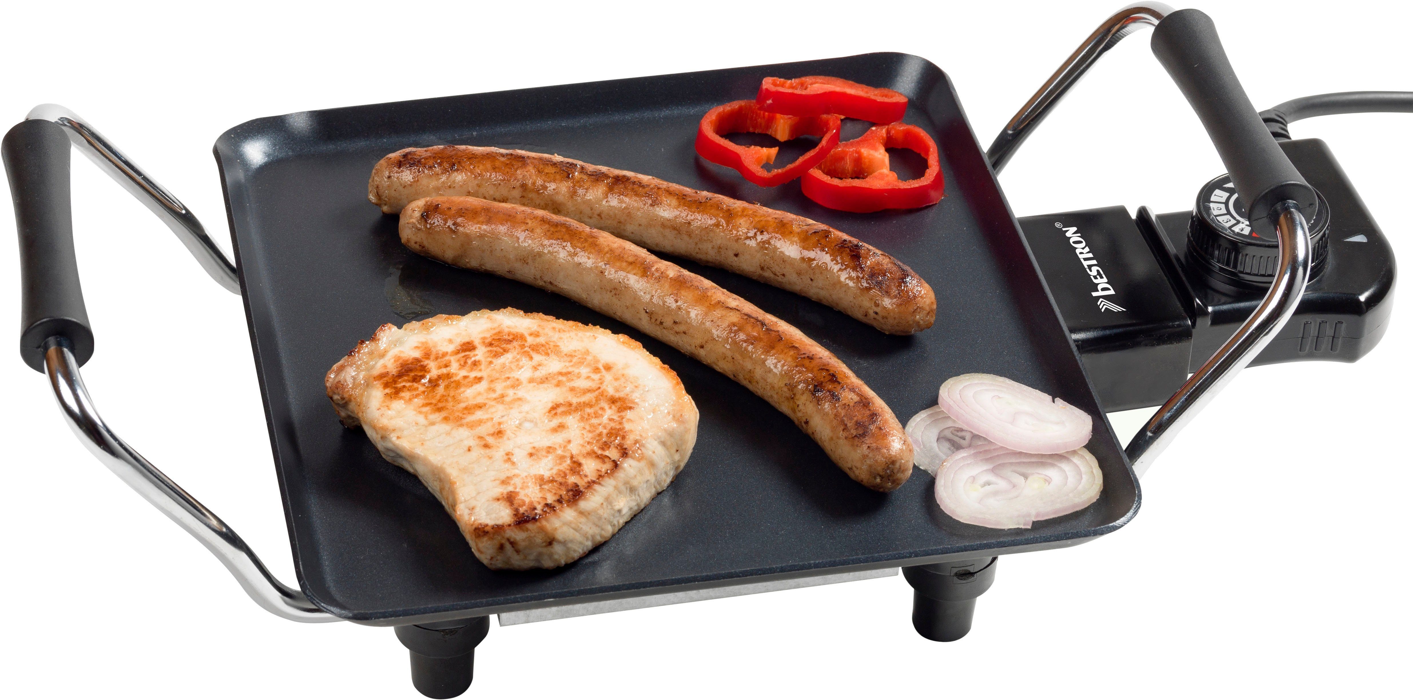 Image of bestron Teppanyakigrill Planchagrillplatte, 1000 W, mit Antihaftbeschichtung, Schwarz