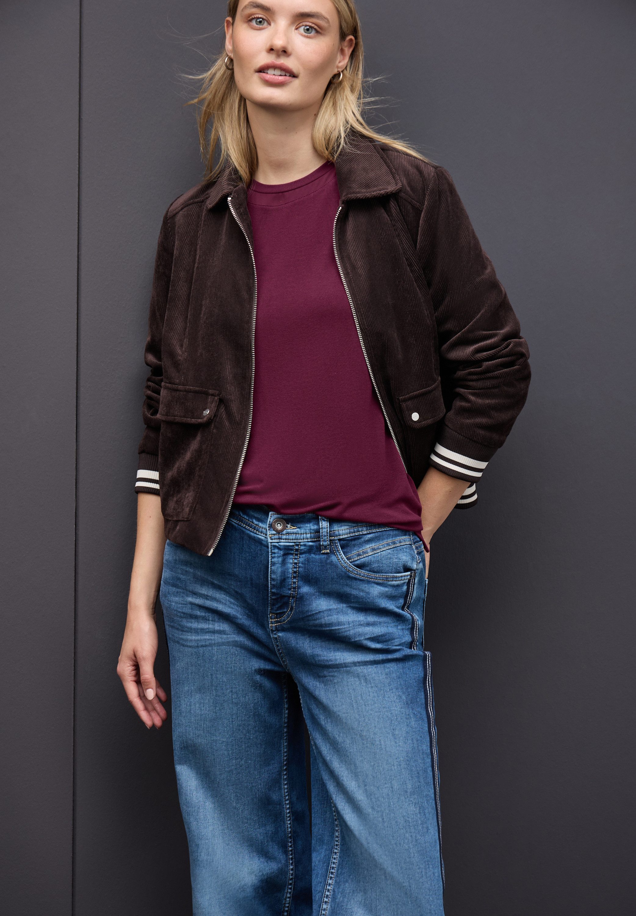 STREET ONE Kurzarmshirt mit Chiffon-Detail günstig online kaufen