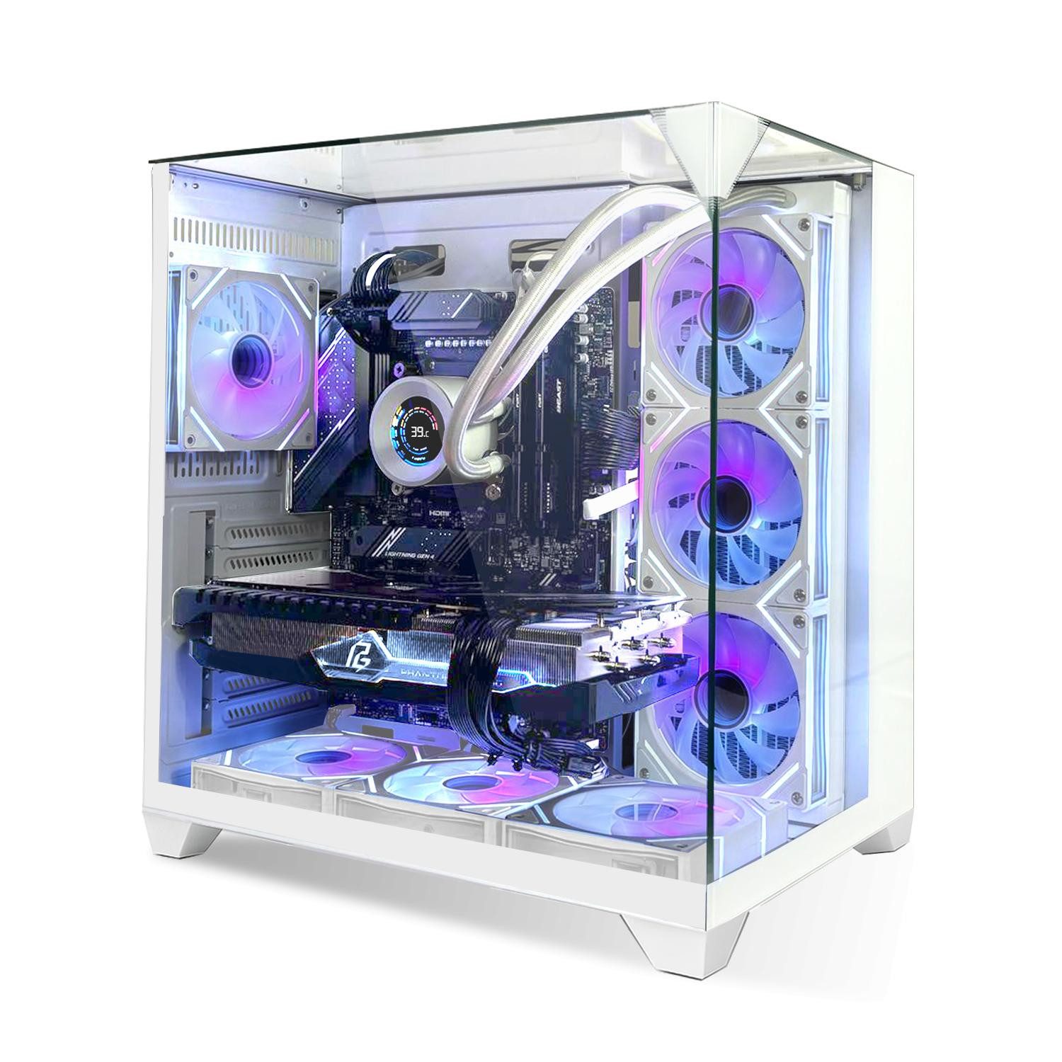 SYSTEMTREFF Gaming-PC (AMD 7800X3D 7800X3D, GDDR7, 32 GB RAM, Wasserkühlung)