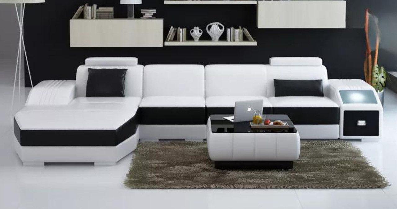Xlmoebel Ecksofa Ledersofa-Sitzgruppe für das Wohnzimmer - Ledersofa Sofas, Hergestellt in Europa