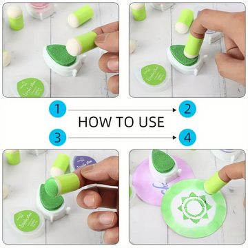 RefinedFlare Handbandage 40-teiliges Finger-Schwamm-Set zum (Basteln von Karten, Malen, Stempeln und Einfärben), Verwischen von Zeichenprojekten zum